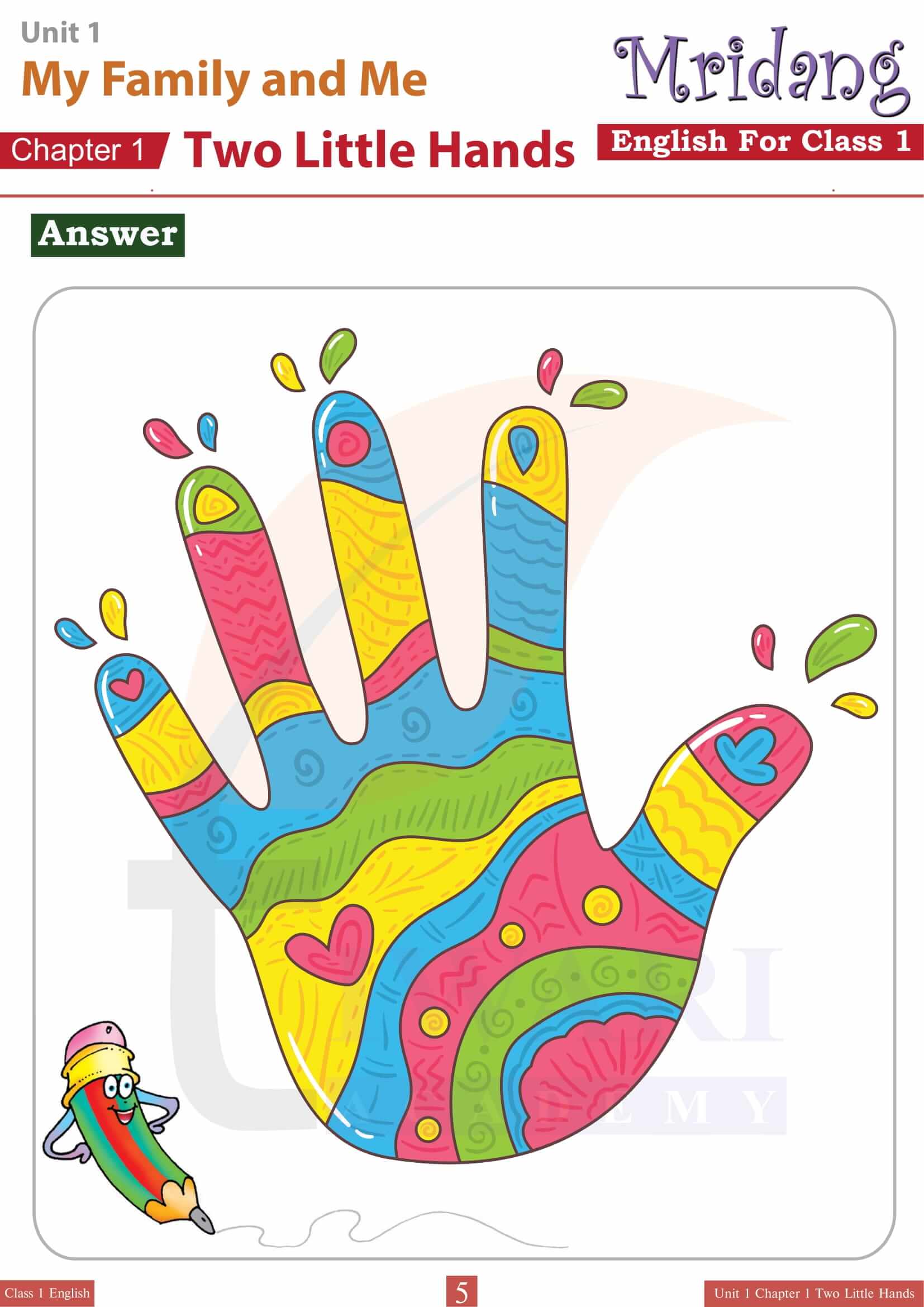 Class 1 English Mridang Chapter 1 Two Little Hands