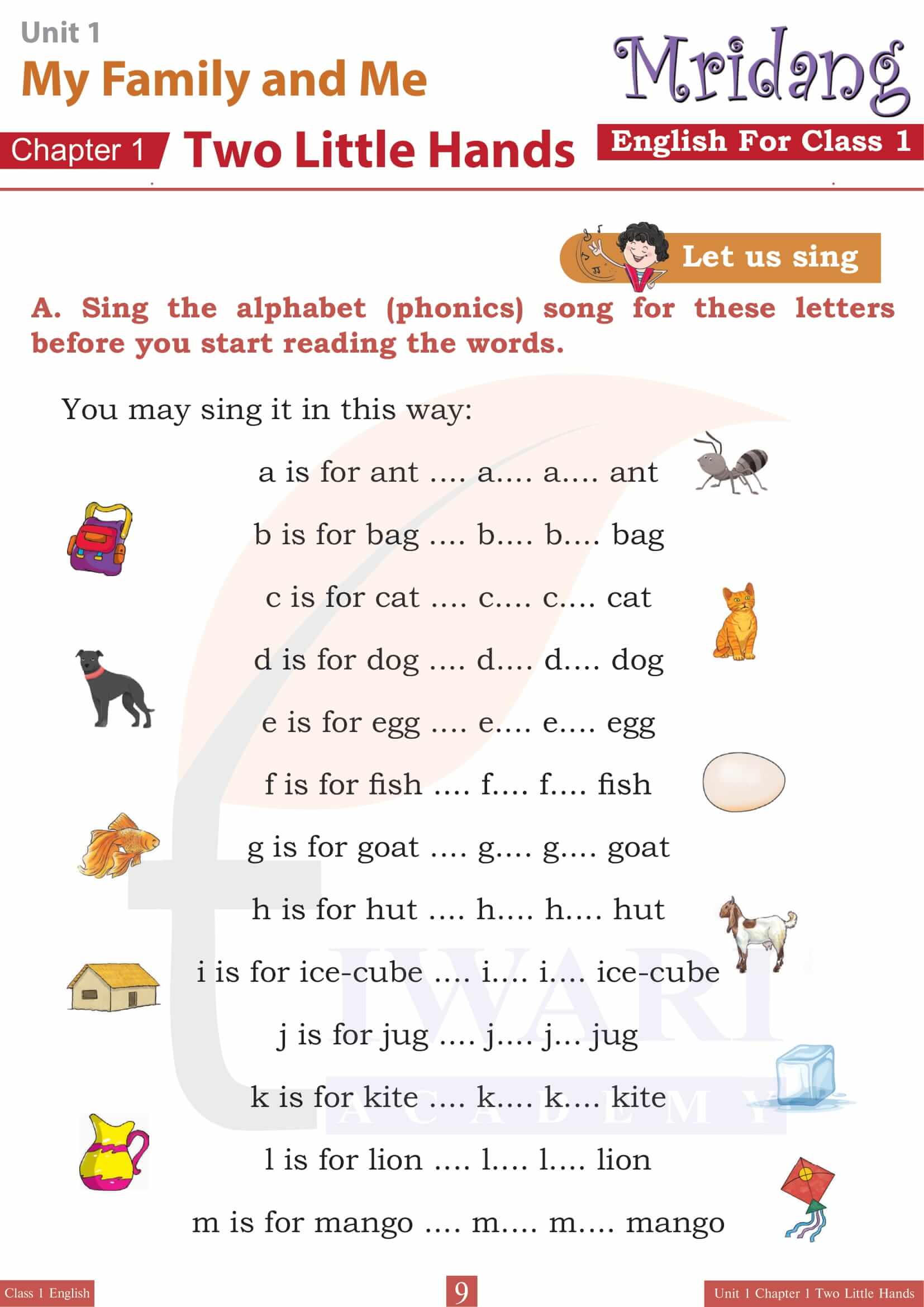 Class 1 English Mridang Chapter 1