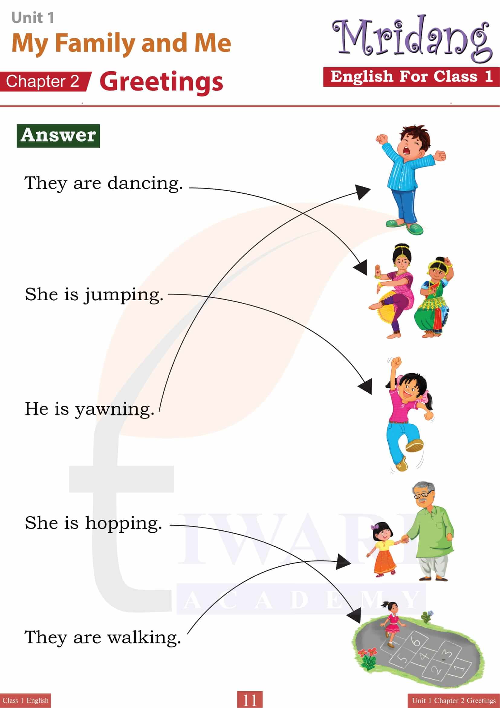 Class 1 English Mridang Chapter 2 Greetings Answers