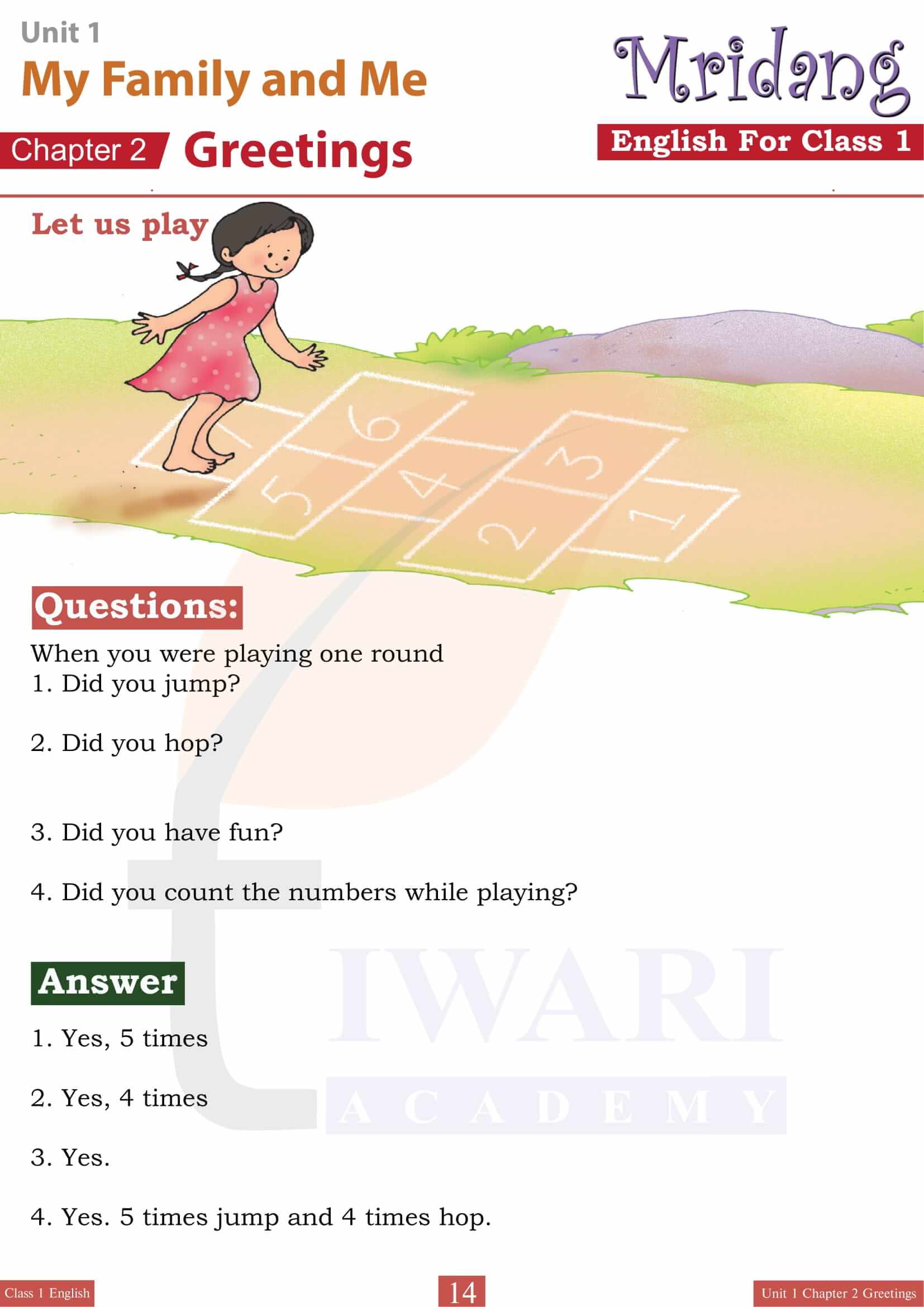 Class 1 English Mridang Chapter 2
