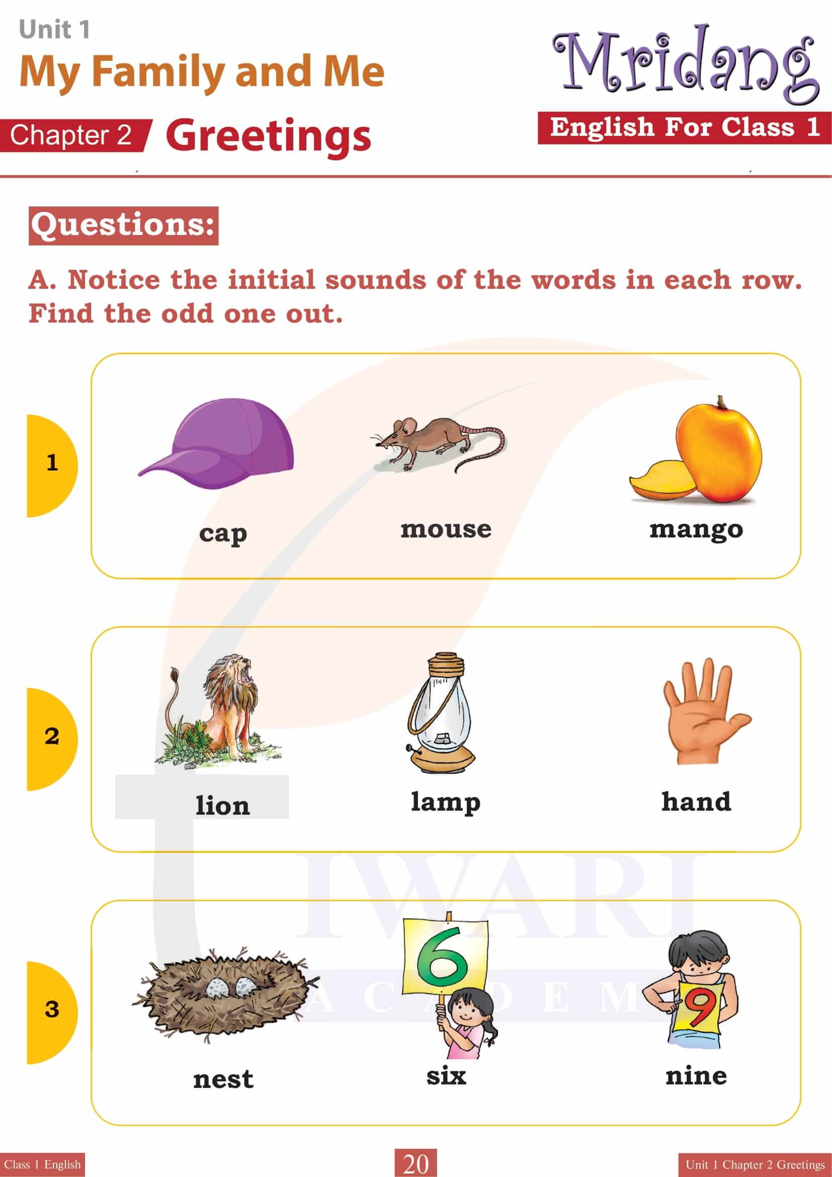 Class 1 English Chapter 2