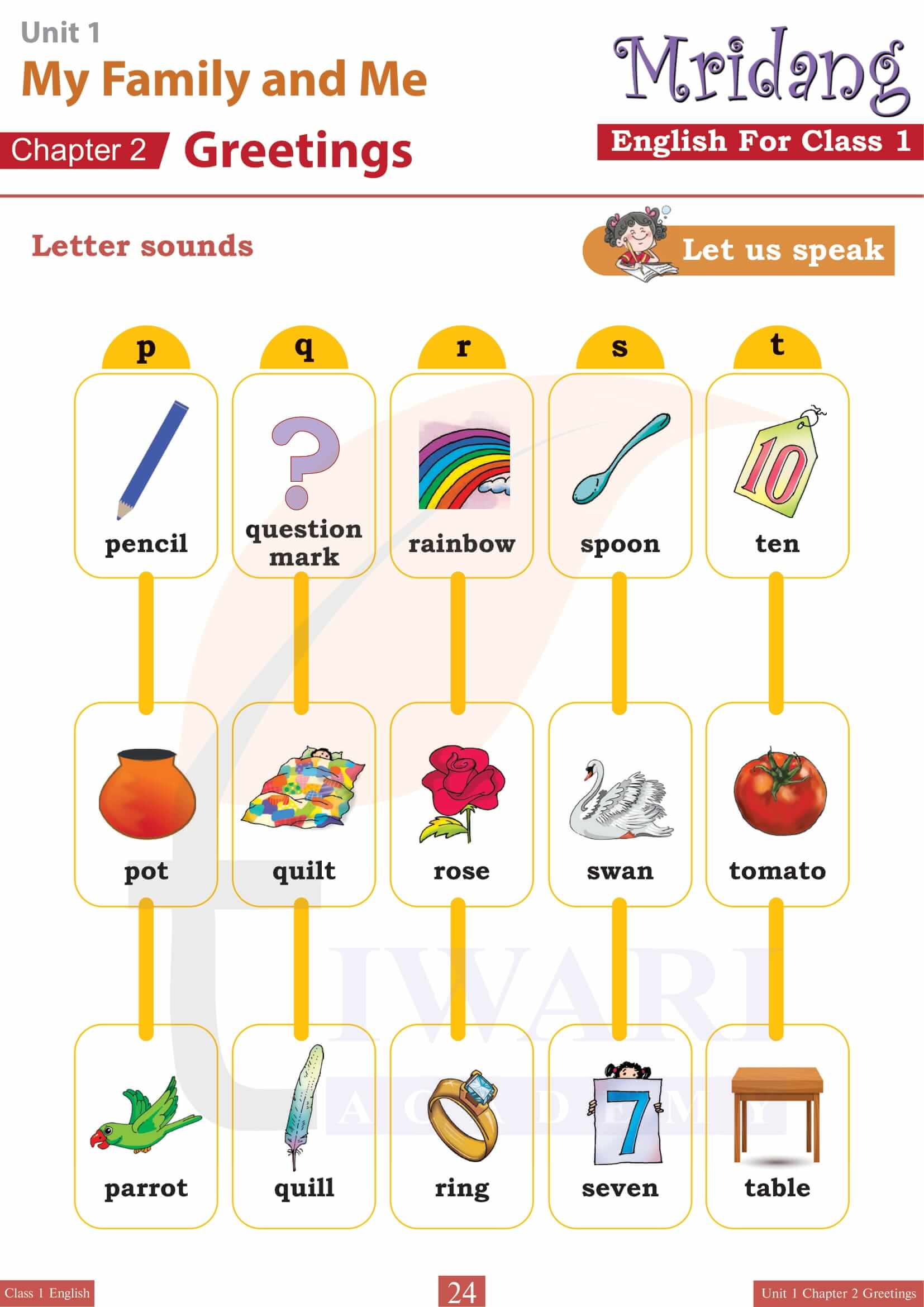 Class 1 English Chapter 2 Exercises