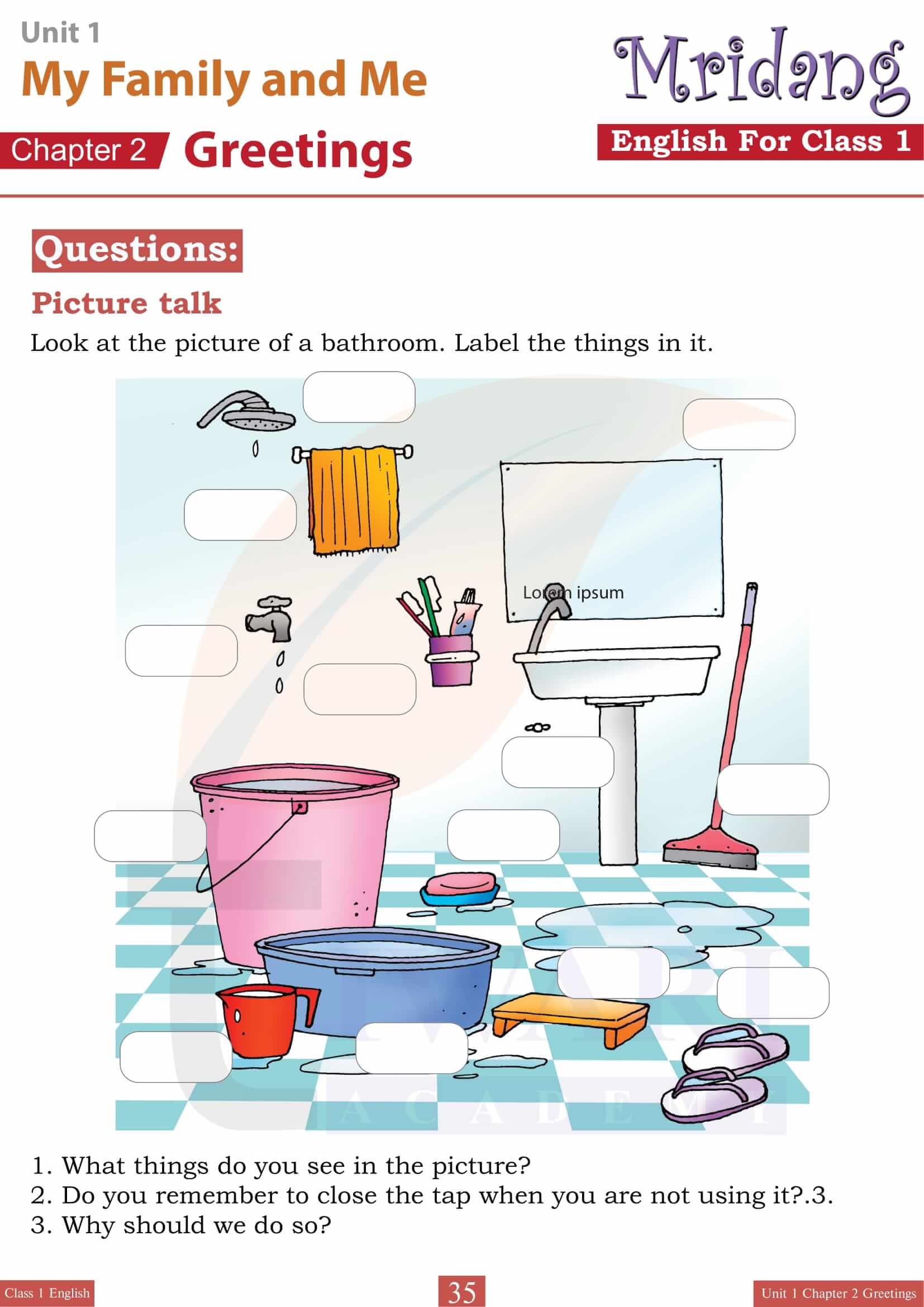 Class 1 English new Book Chapter 2 Solutions