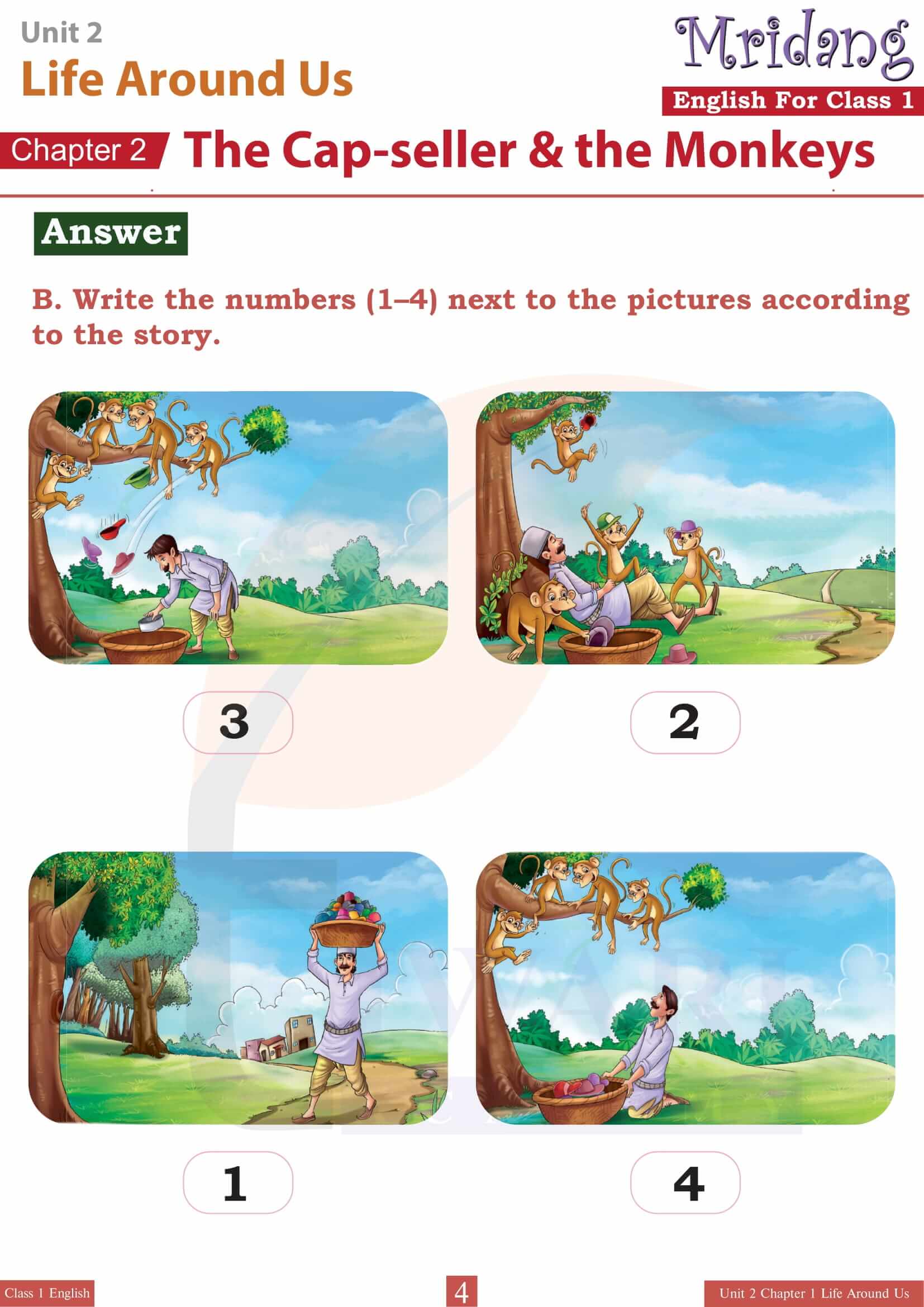 Class 1 English Mridang Unit 2 Chapter 2 NCERT Questions