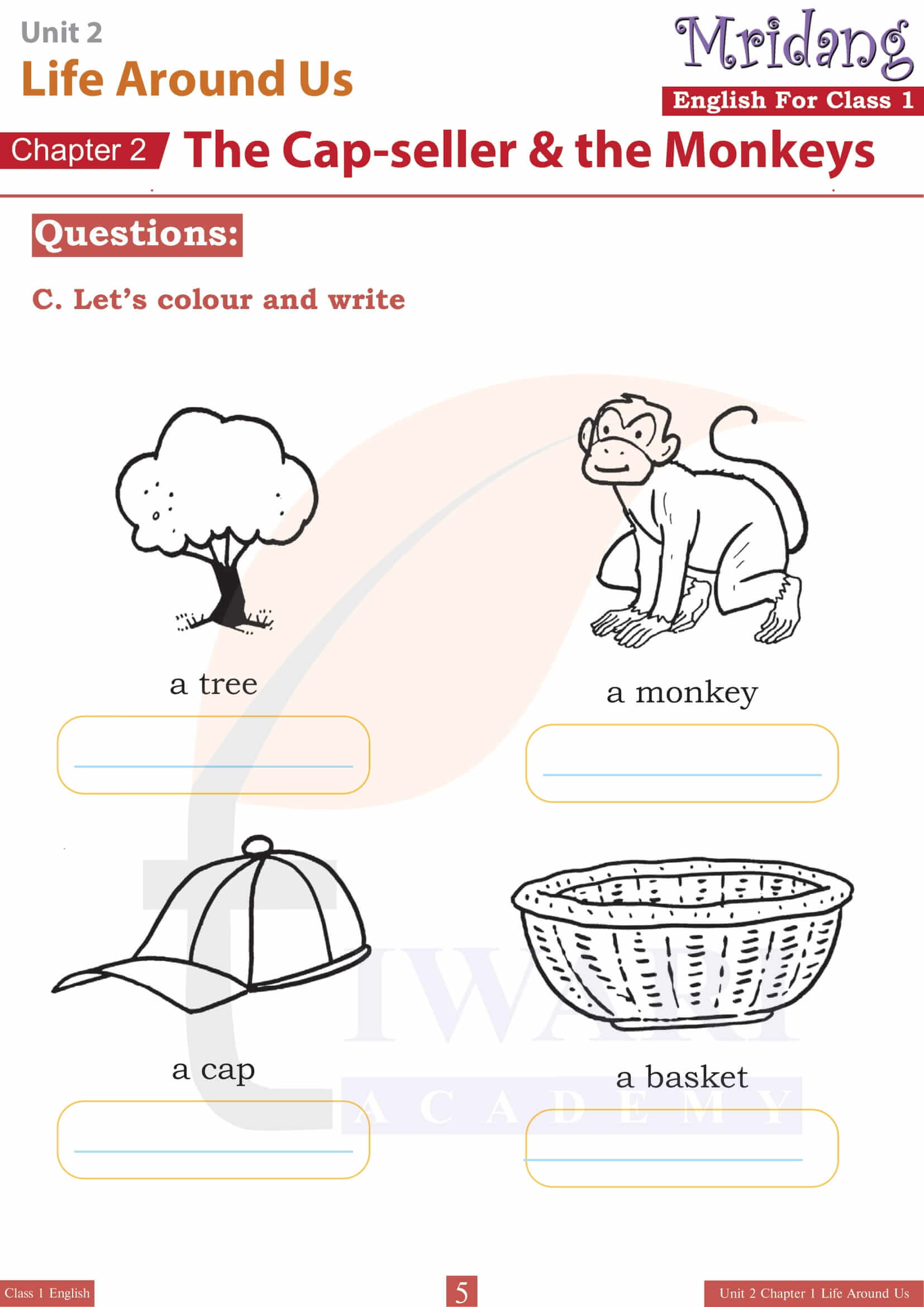Class 1 English Mridang Unit 2 Chapter 2 NCERT Answers