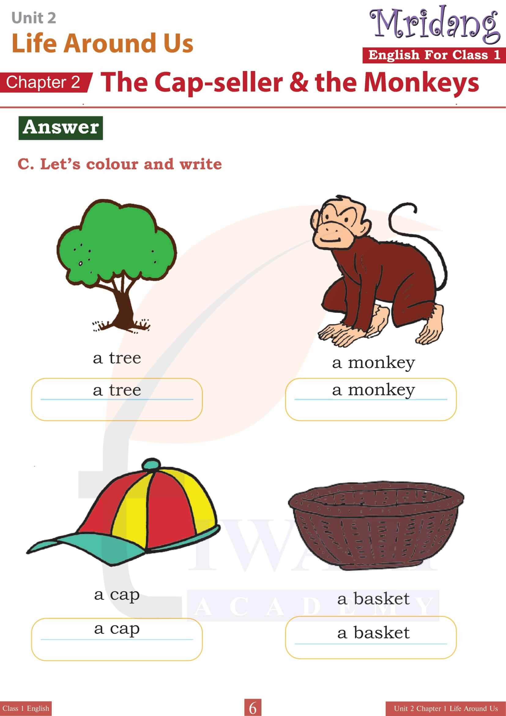 Class 1 English Mridang Unit 2 Chapter 2 all Answers