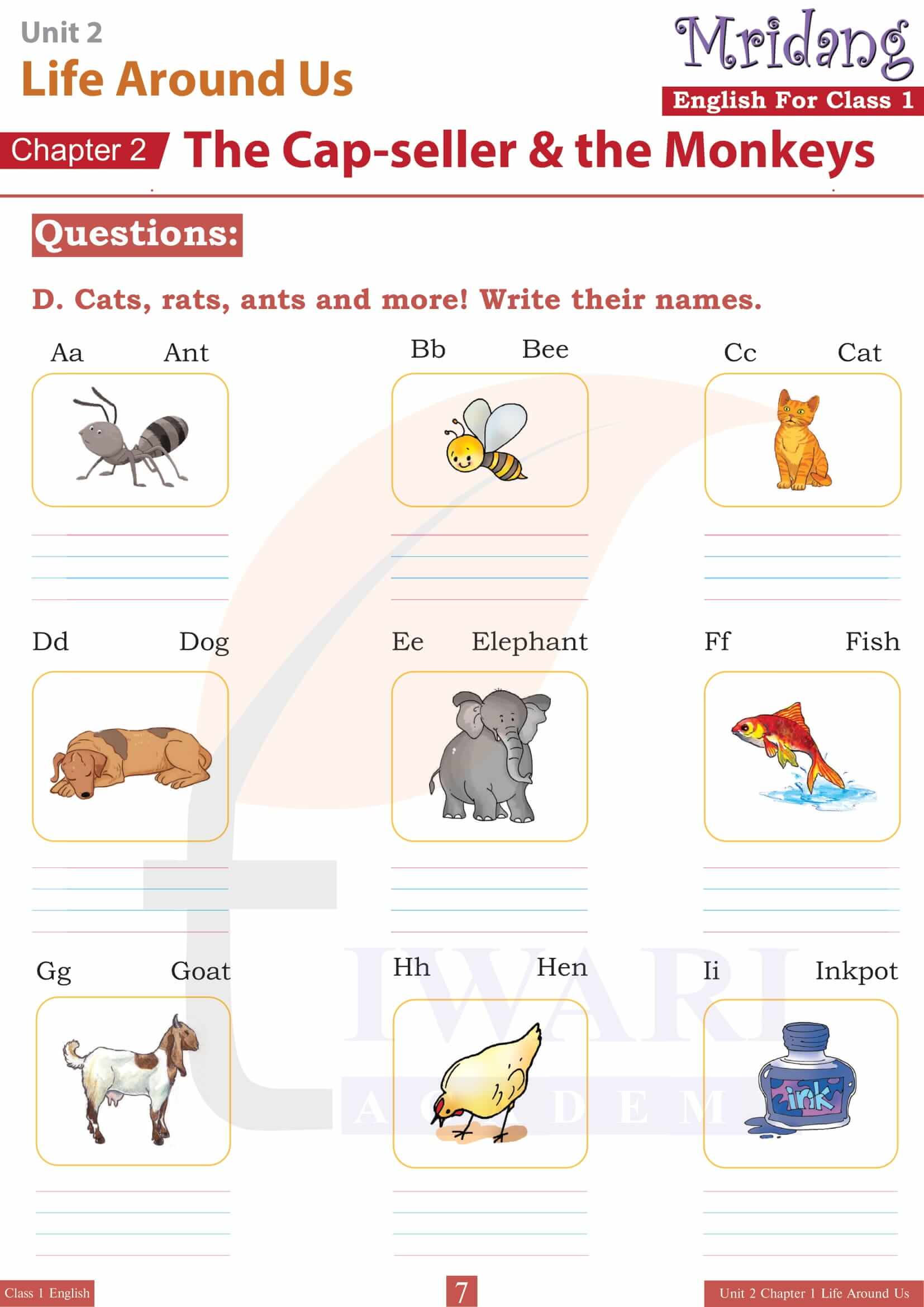 Class 1 English Mridang Unit 2 Chapter 2 Guide