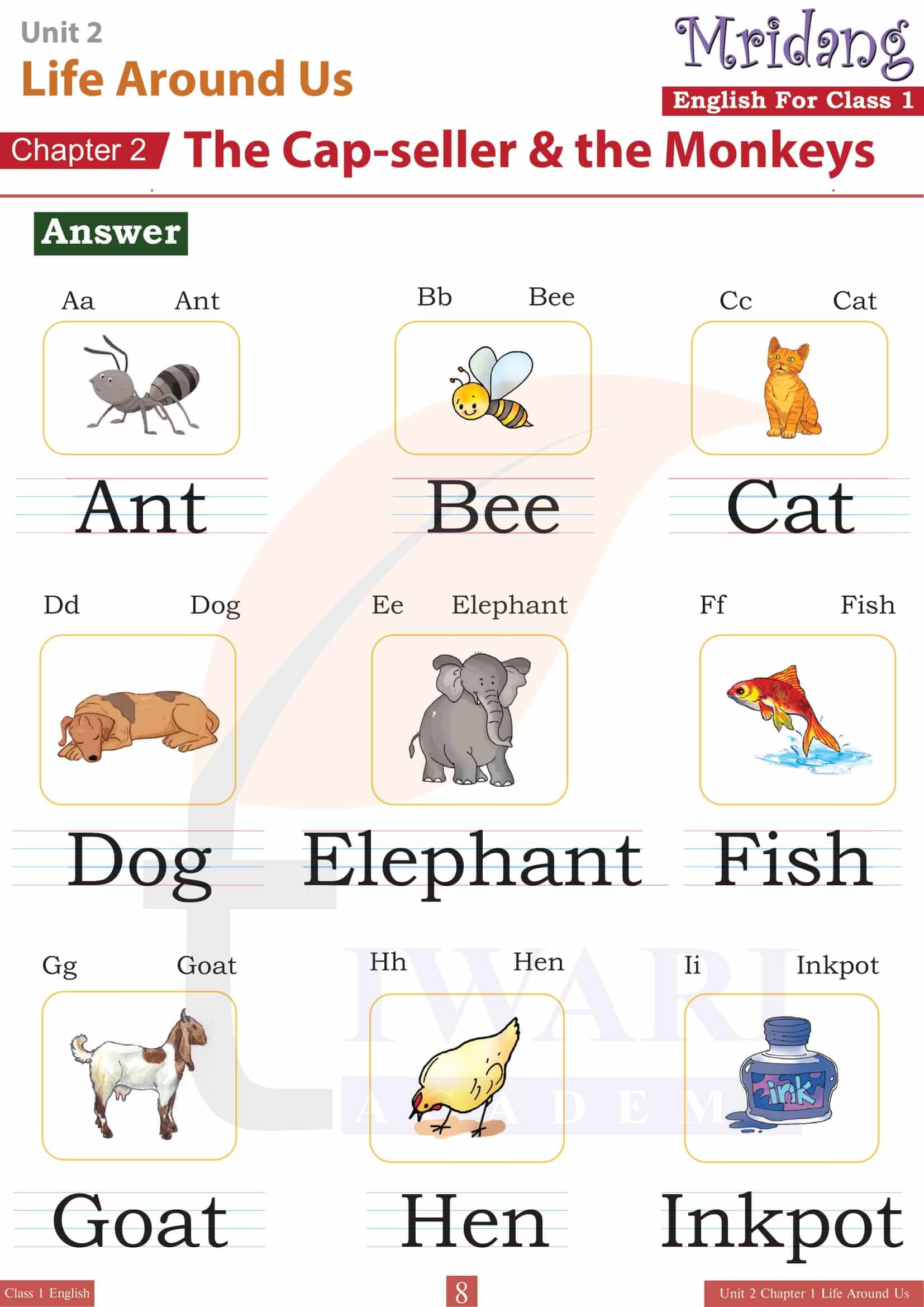Class 1 English Mridang Unit 2 Chapter 2 Answers guide