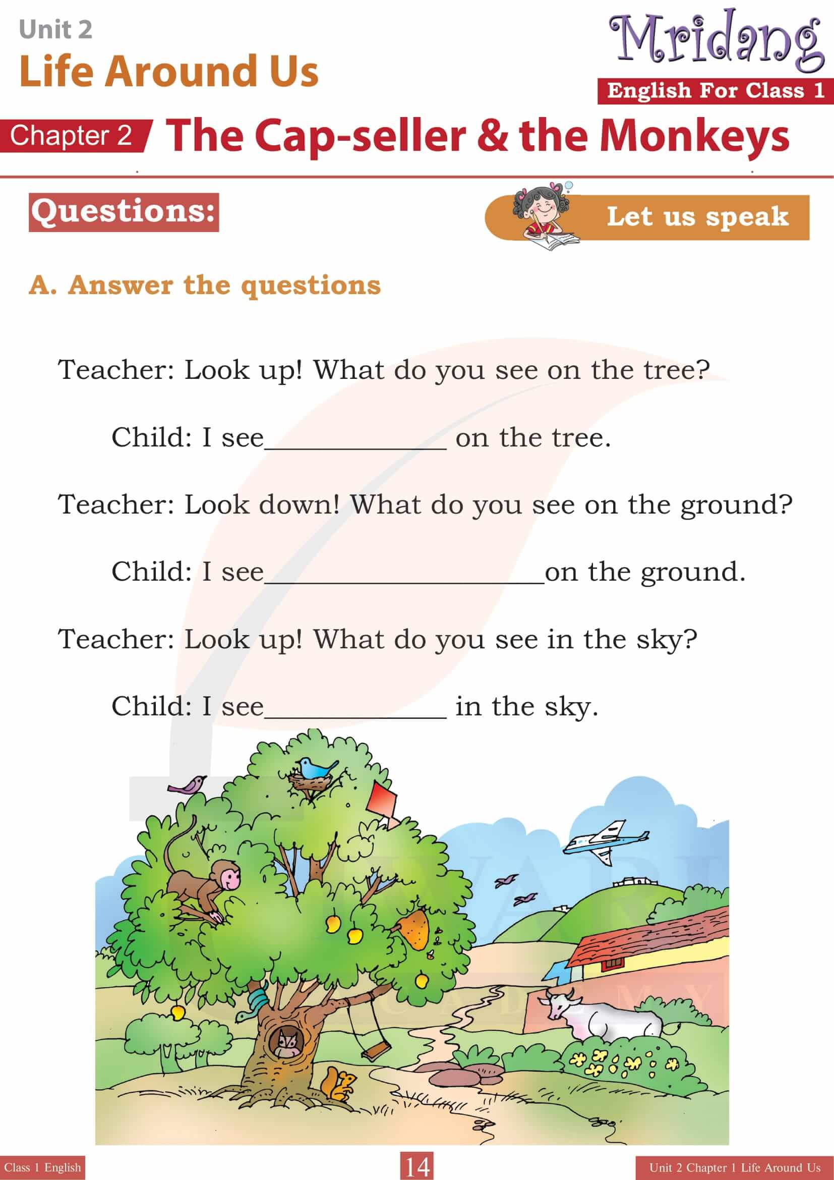 Class 1 English Mridang Unit 2 Chapter 2 The Cap-seller and the Monkeys