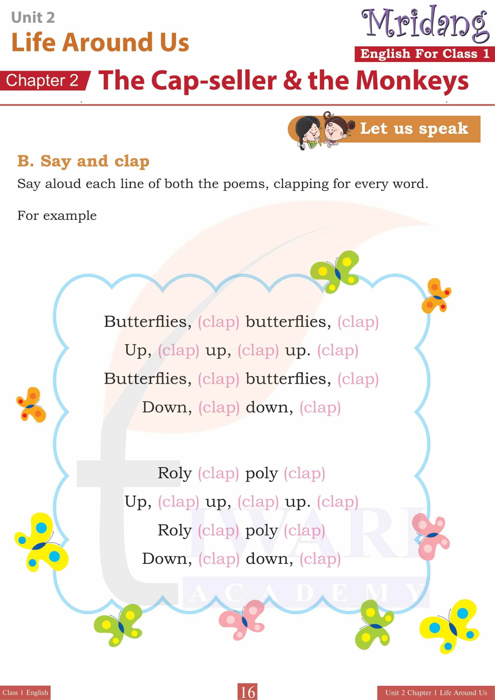 Class 1 English Mridang Unit 2 Chapter 2 The Cap-seller and the Monkeys Solutions