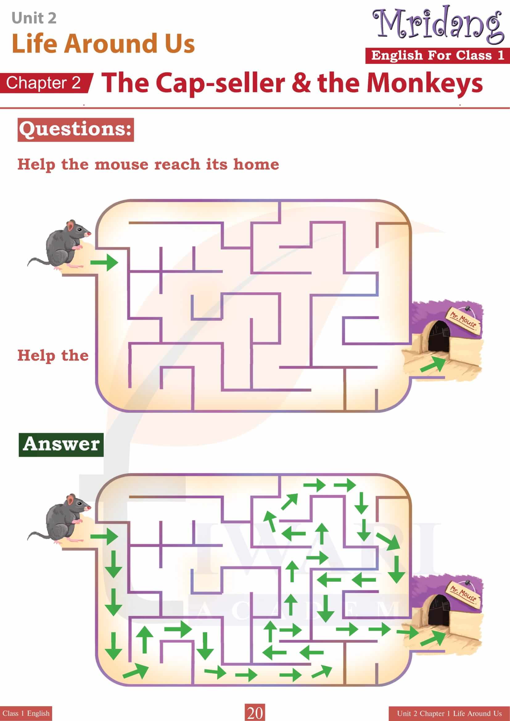 Class 1 English Mridang Unit 2 Chapter 2 The Cap-seller and the Monkeys Tricky question
