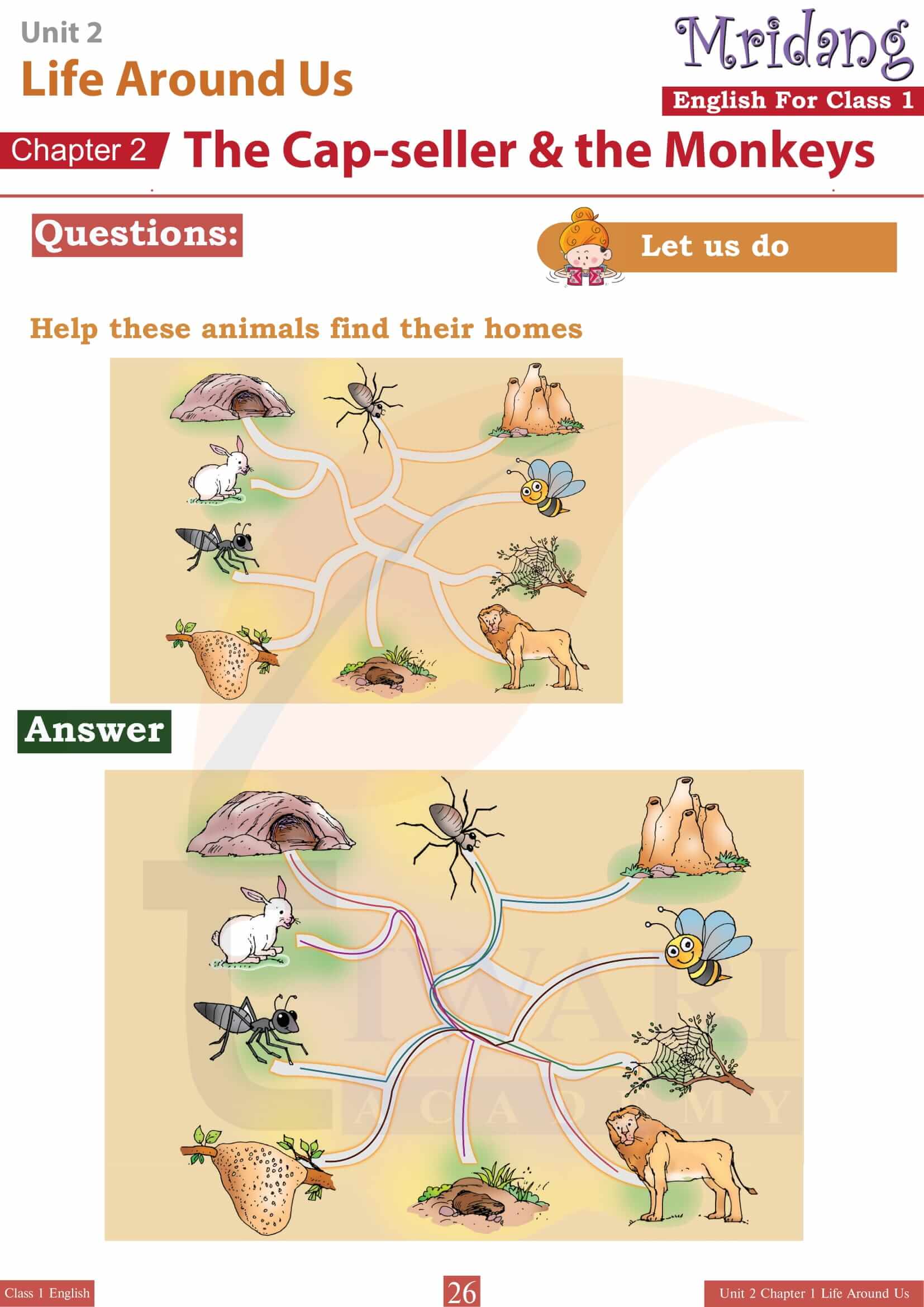 Class 1 English Mridang Unit 2 Chapter 2 Match the following