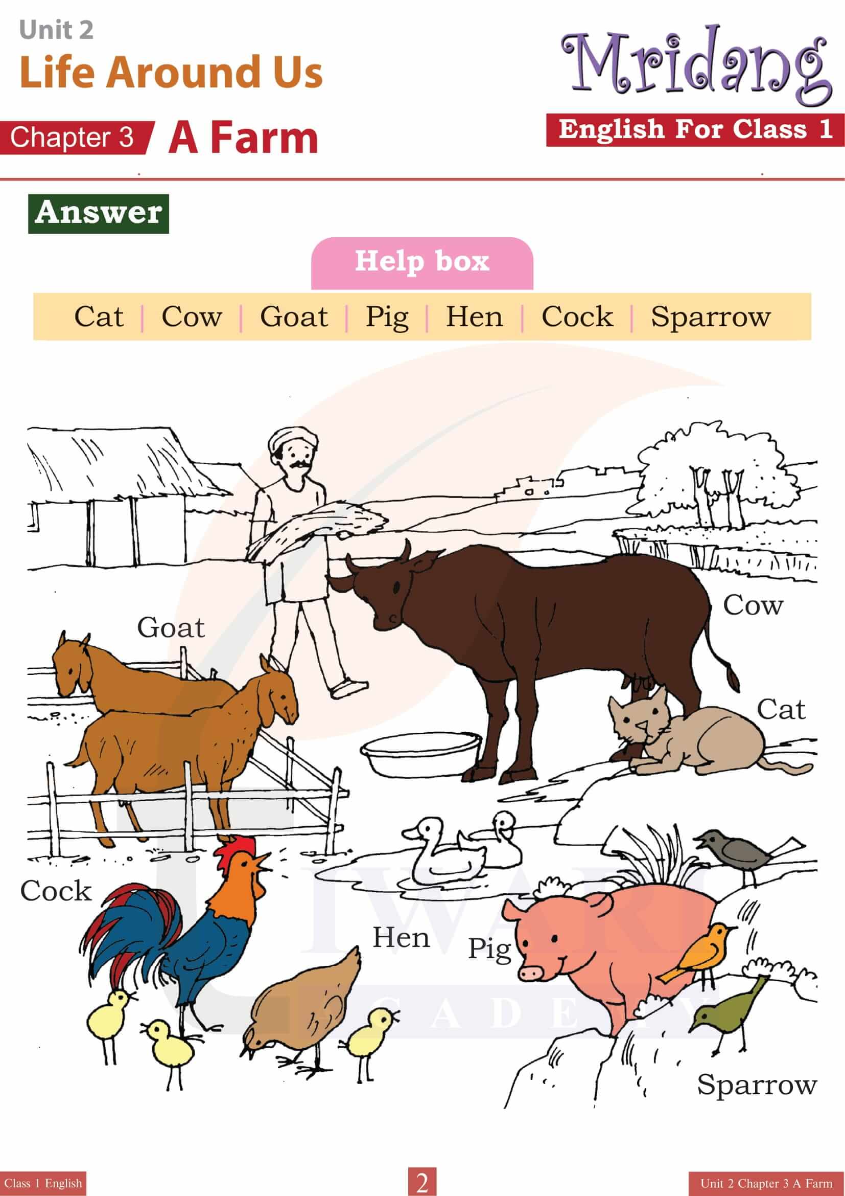 Class 1 English Mridang Unit 2 Chapter 3 Solutions