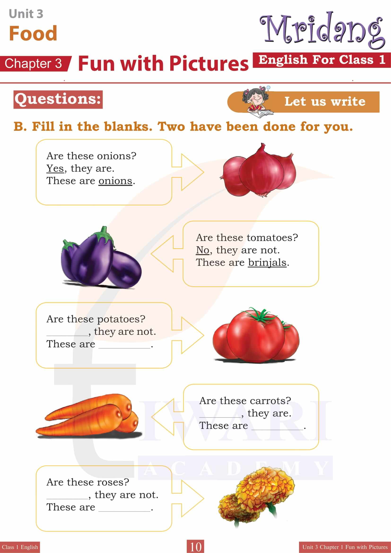 Class 1 English Mridang Unit 3 Chapter 1 NCERT Solutions