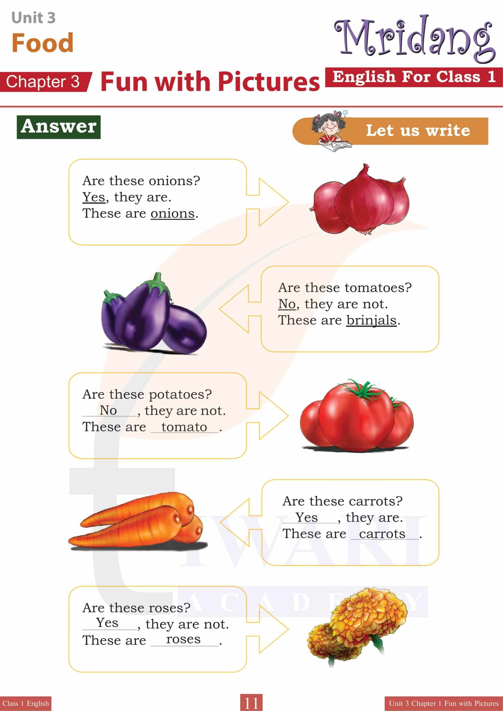 Class 1 English Mridang Unit 3 Chapter 1 Guide