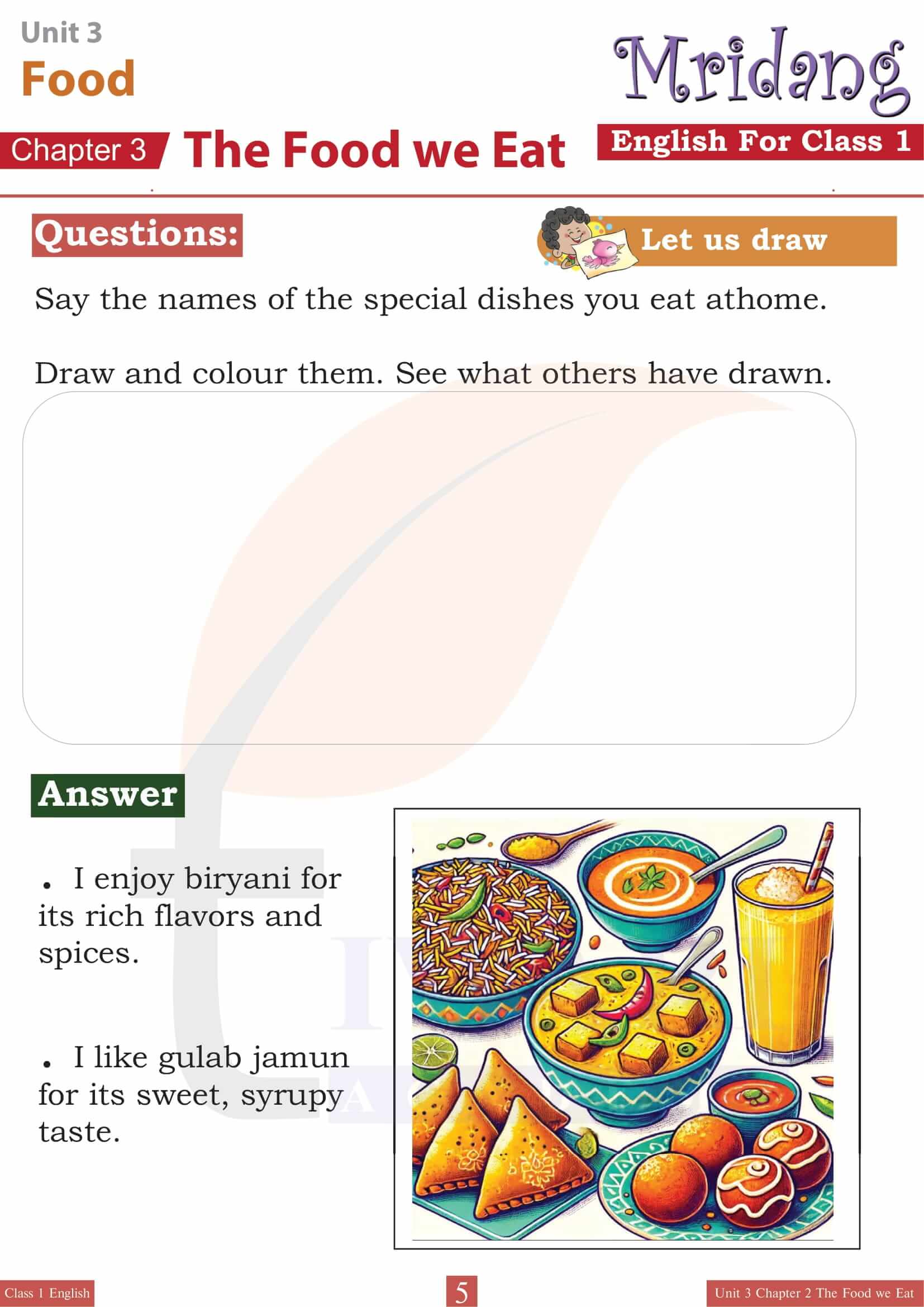 Class 1 English Mridang Unit 3 Chapter 2 NCERT Solutions