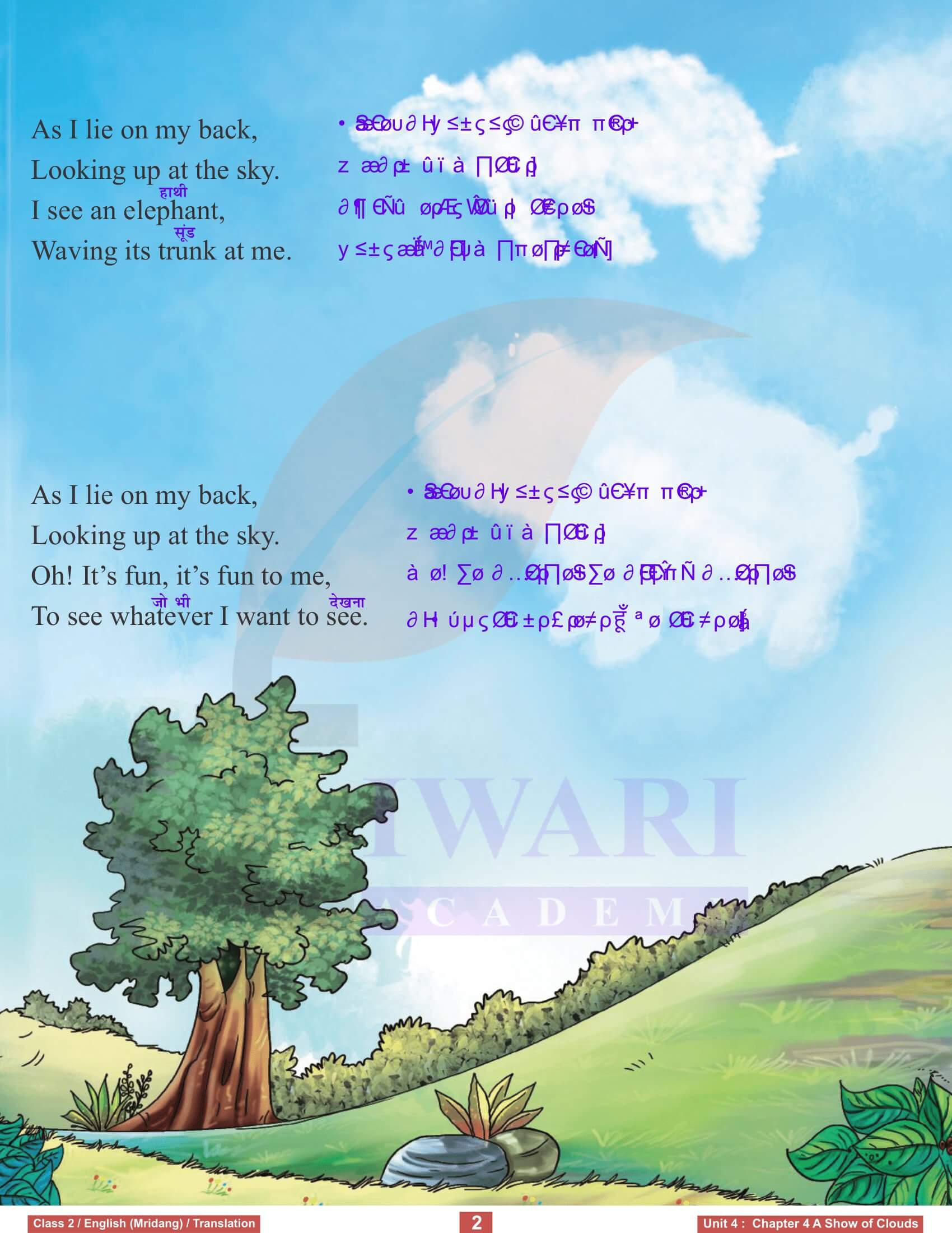 Class 2 English Mridang Unit 4 Chapter 1 Hindi Translation