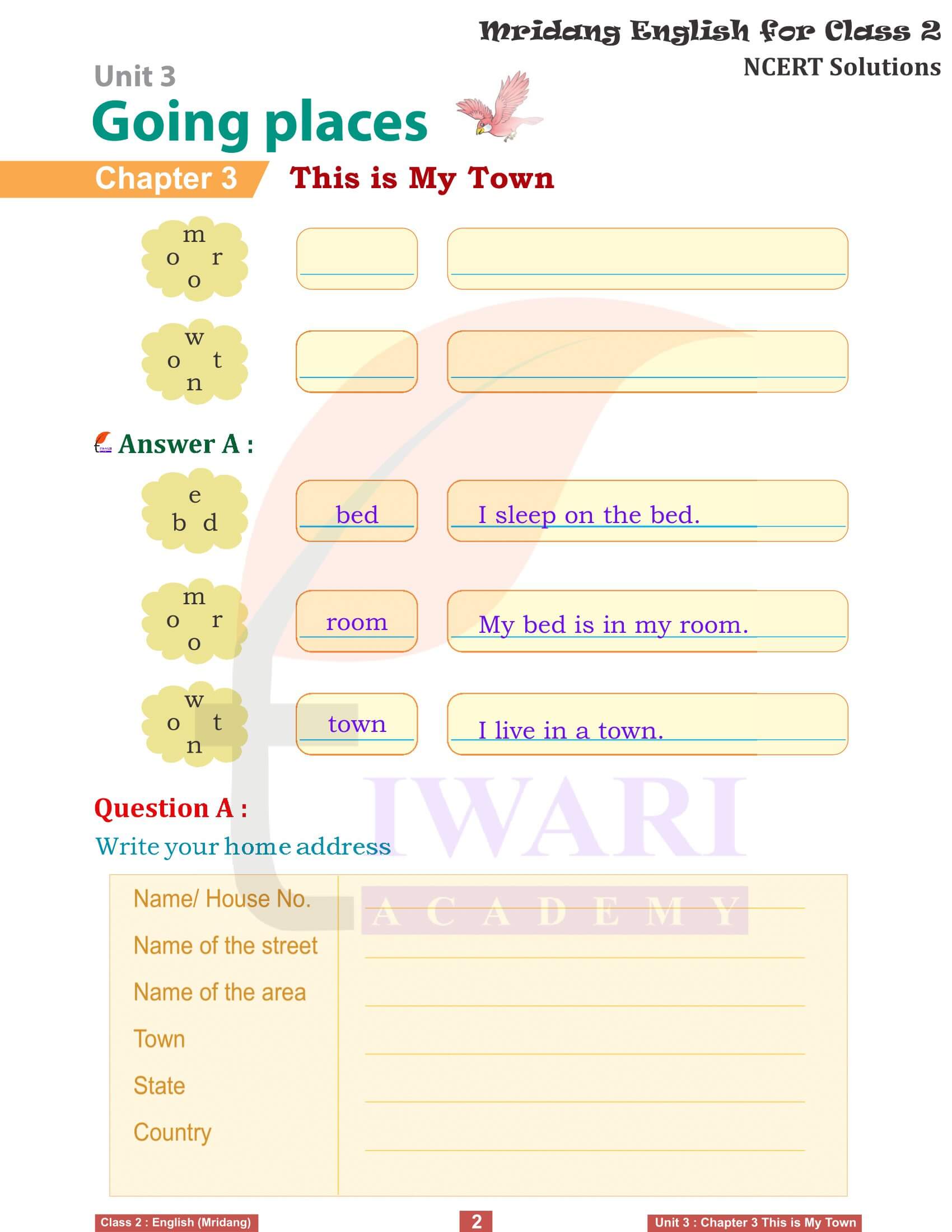 NCERT Solutions for Class 2 English Mridang Unit 3 Going Places Chapter 3