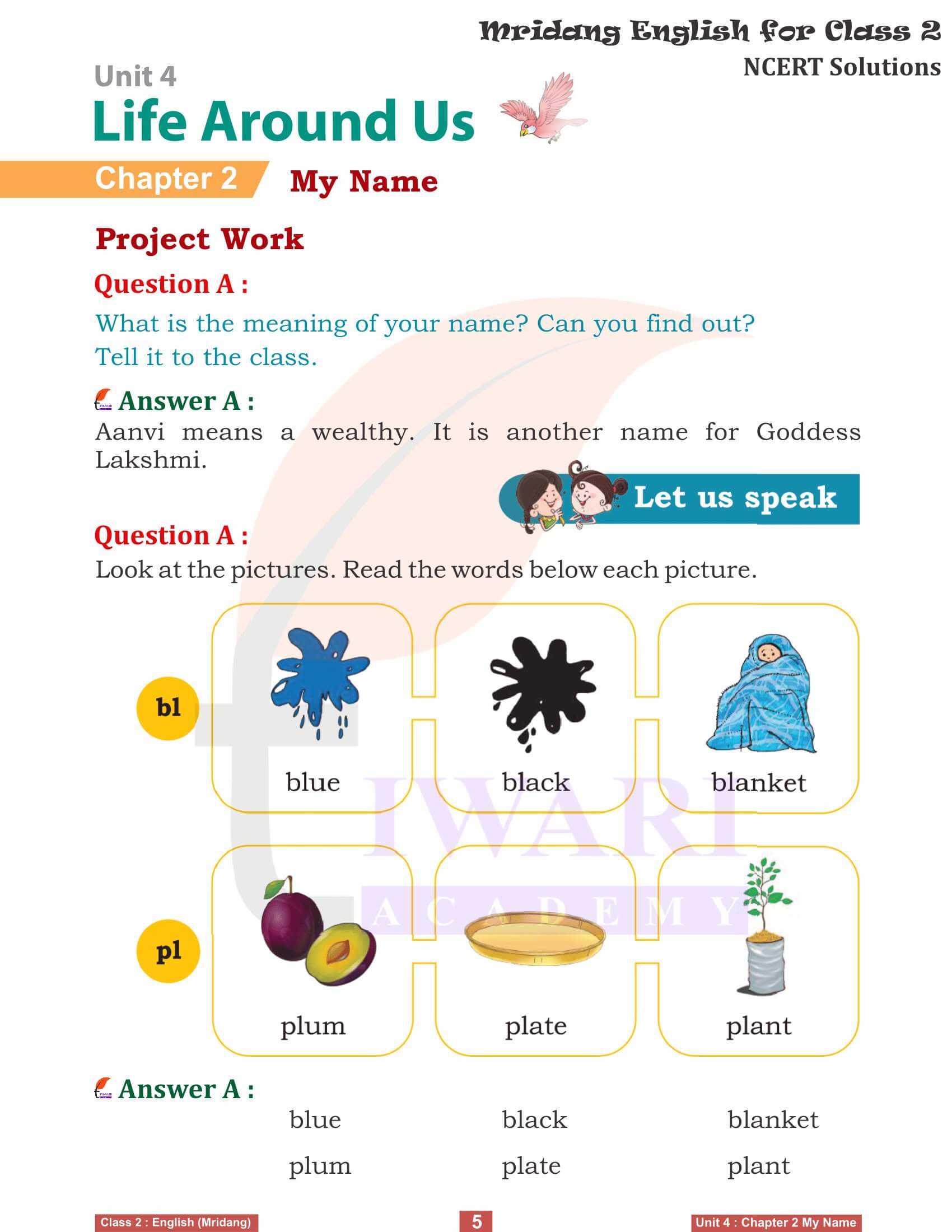 Class 2 English Mridang Unit 4 Life Around Us Chapter 2 Solutions