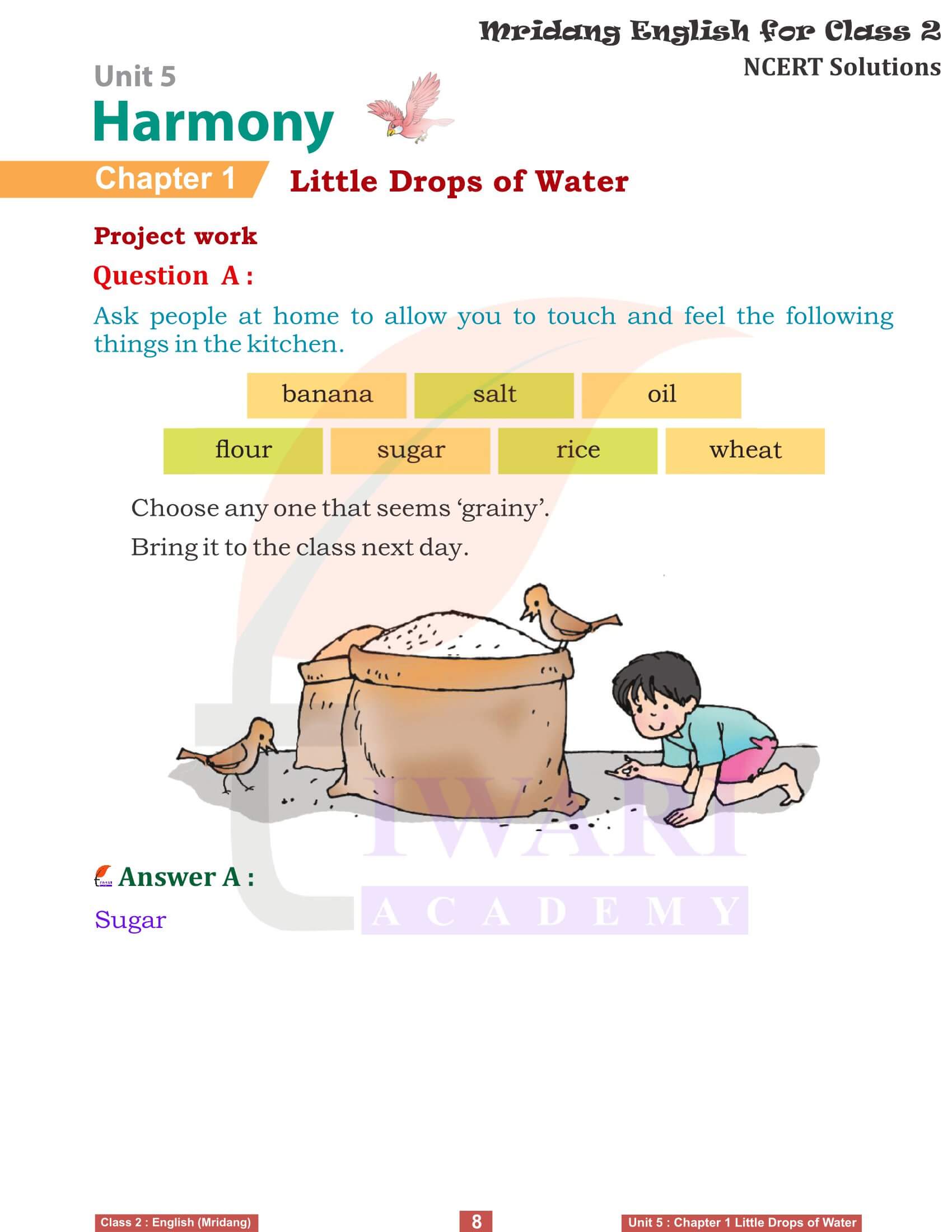 Class 2 English Mridang Unit 5 Harmony Chapter 1 all Question answers
