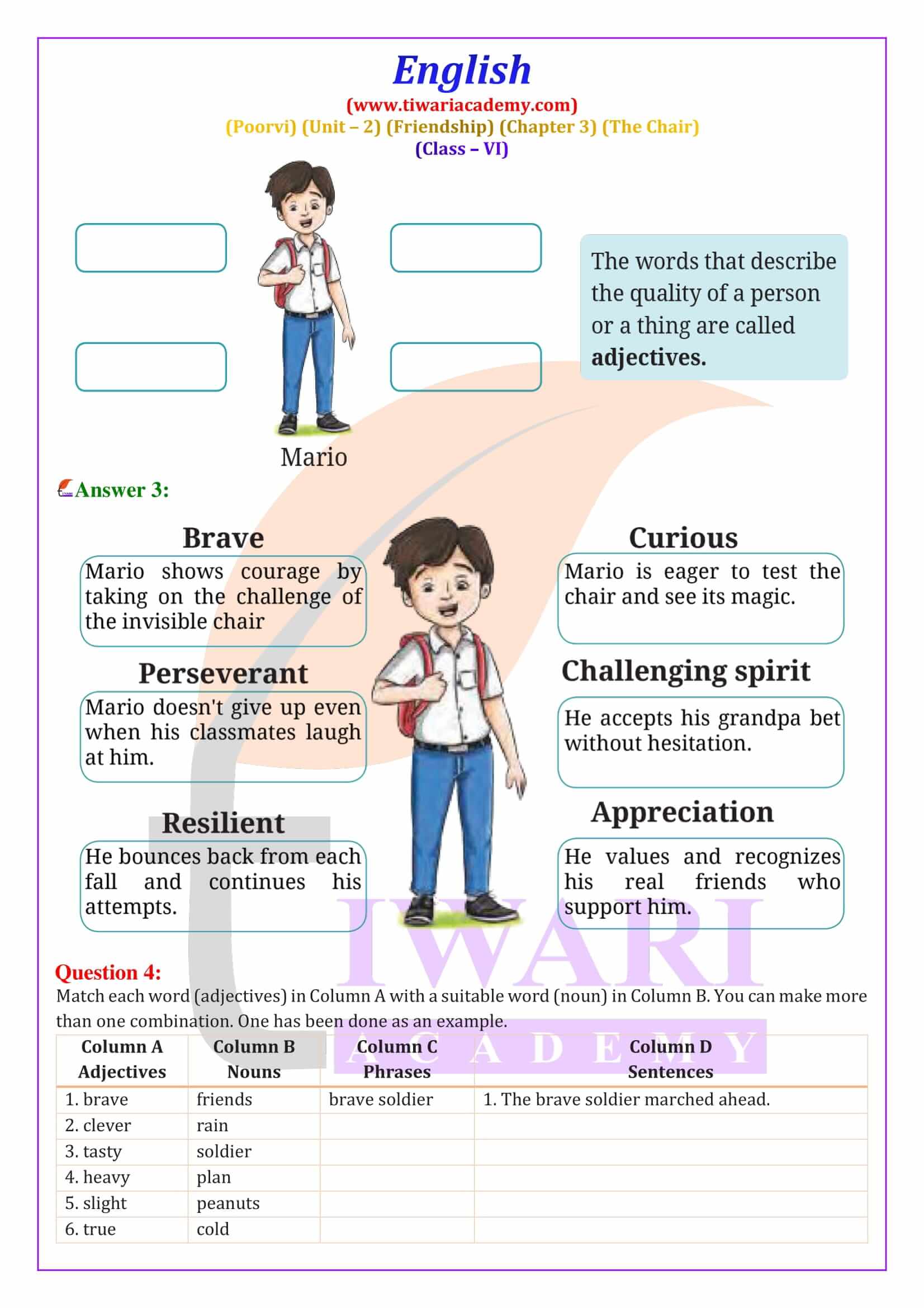 Class 6 English Poorvi Unit 2 Chapter 3 NCERT Solutions