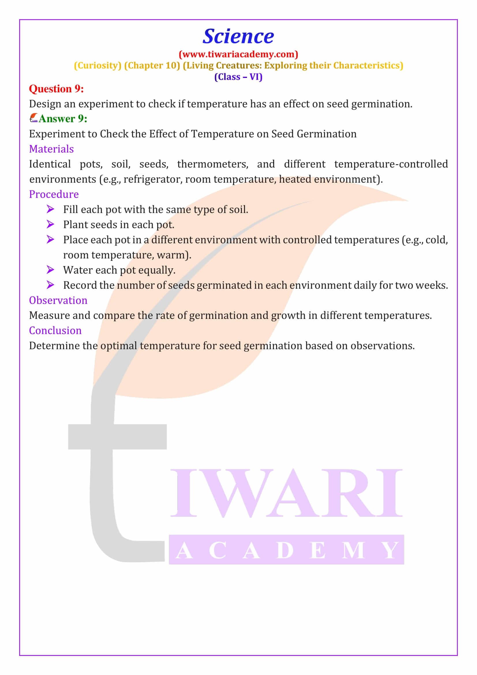 Class 6 Science Curiosity Chapter 10 All Answers