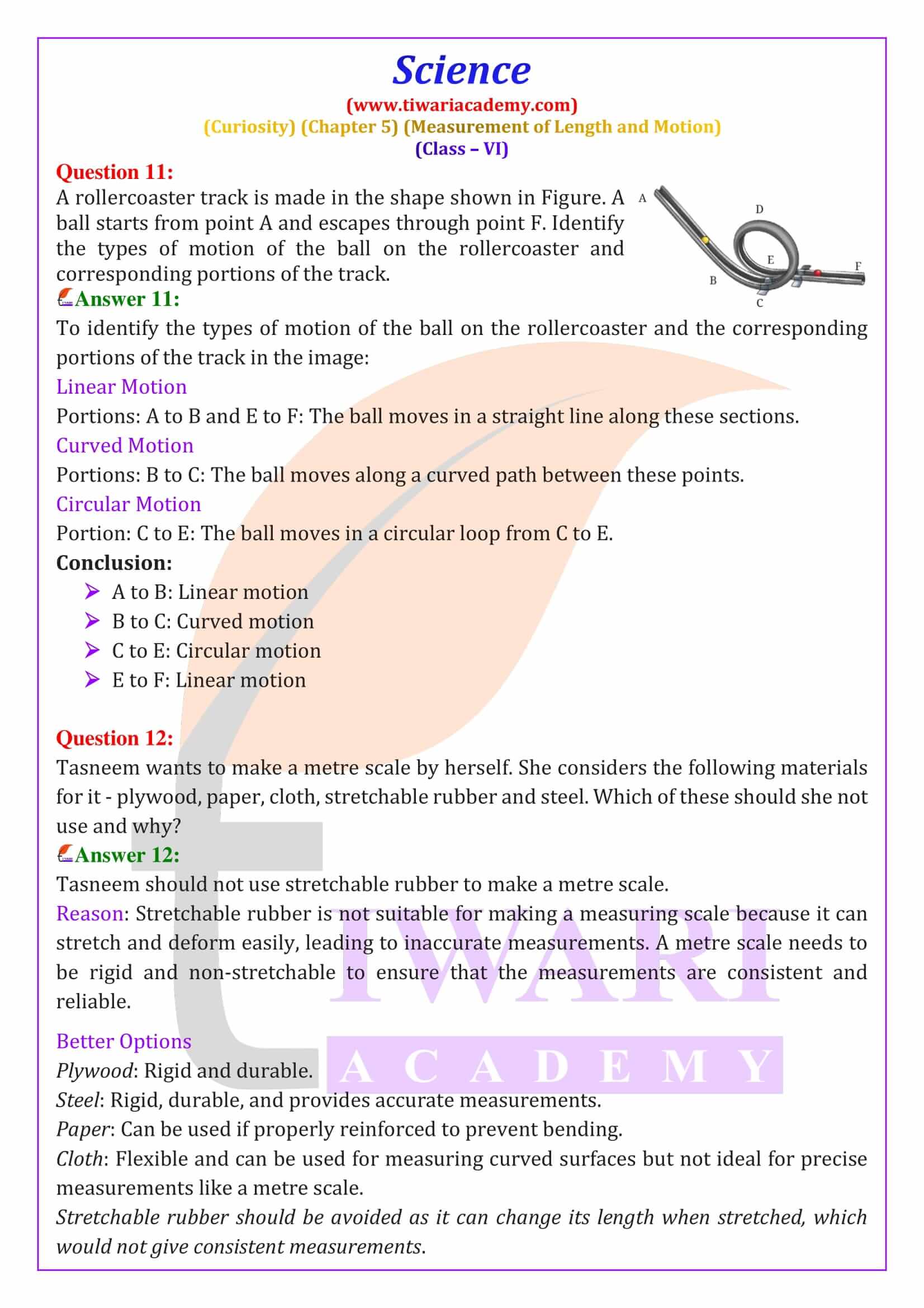Class 6 Science Curiosity Chapter 5 Solutions