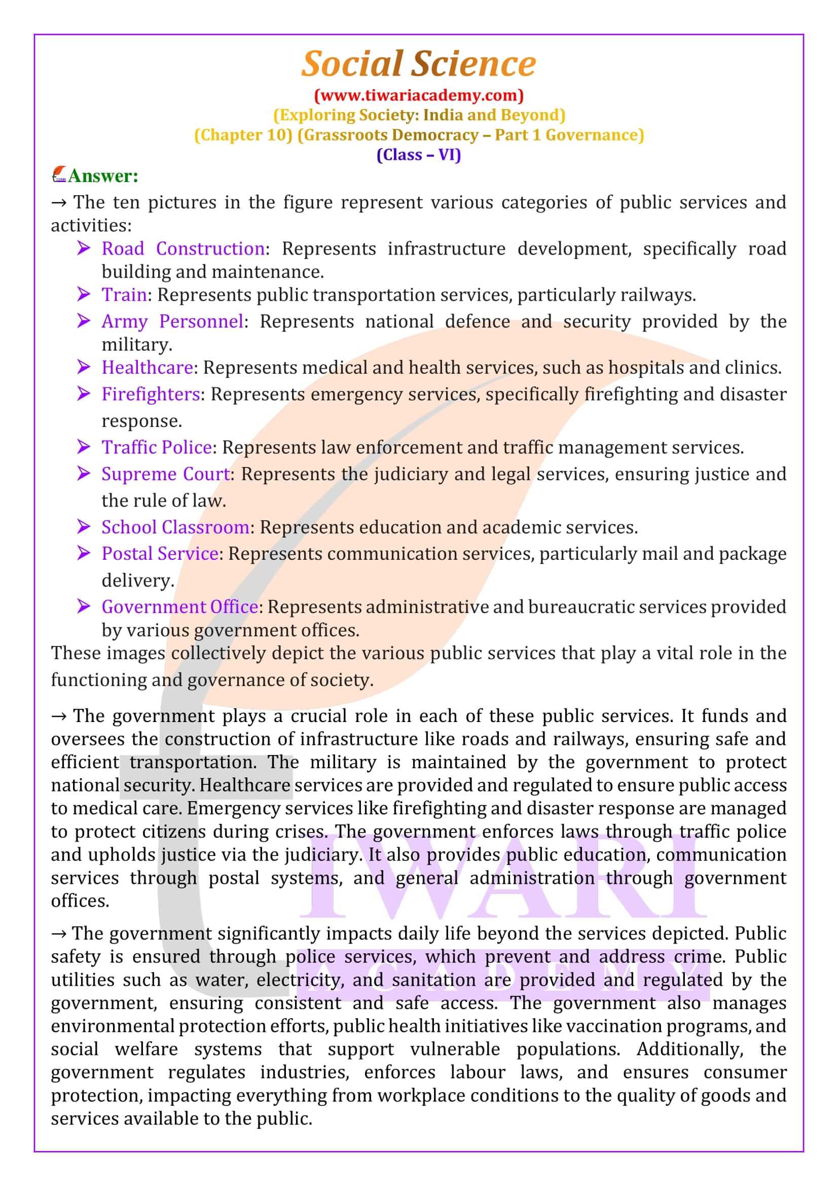 Class 6 Social Science Chapter 10 Question Answers