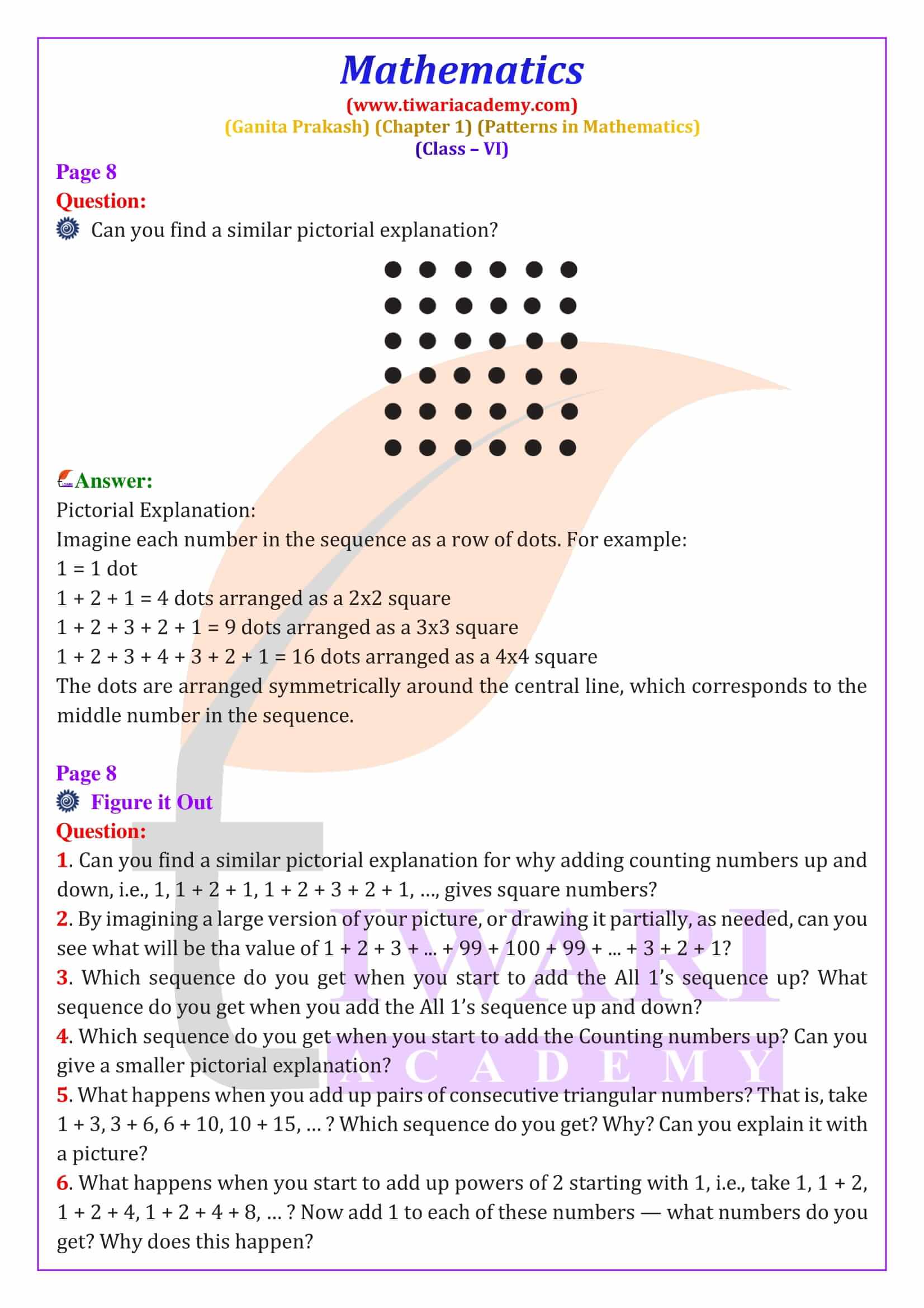 Class 6 Maths Ganita Prakash Chapter 1 all question answers