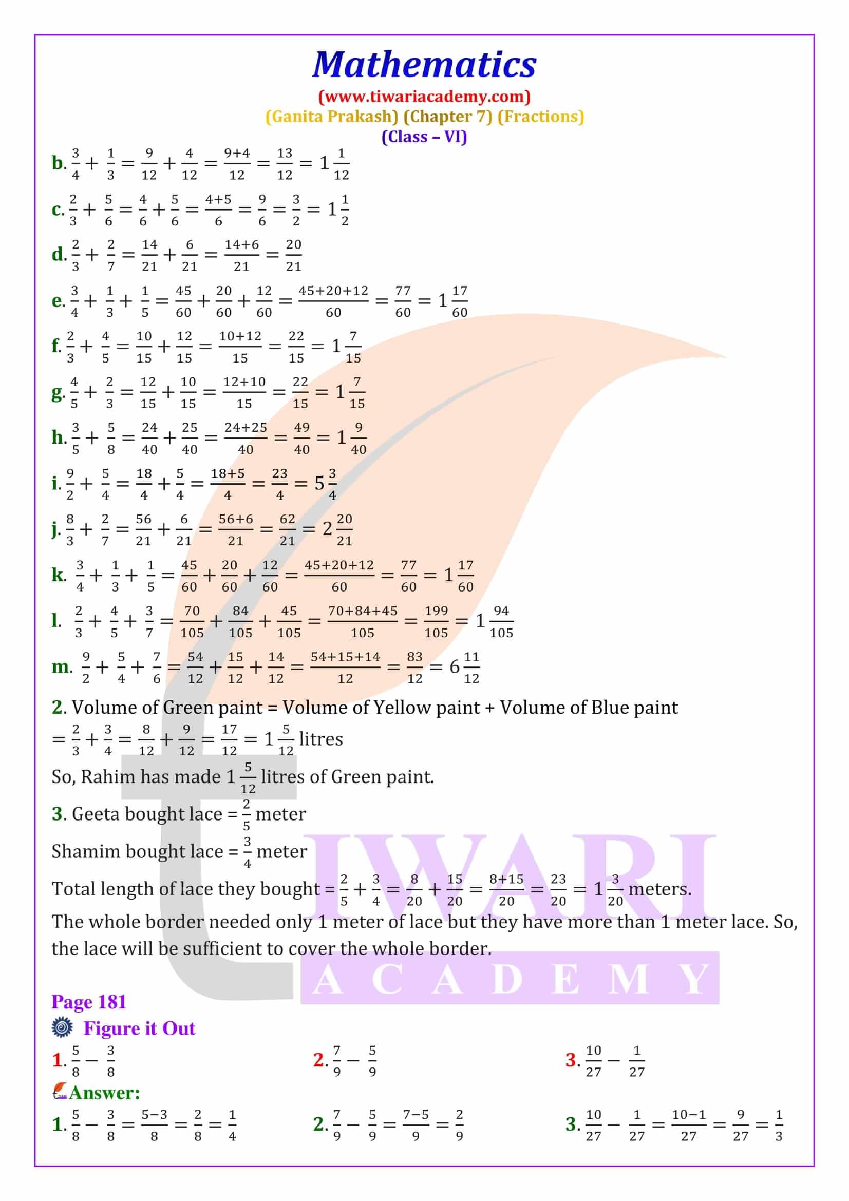 Class 6 Ganita Prakash Chapter 7 Question Solutions