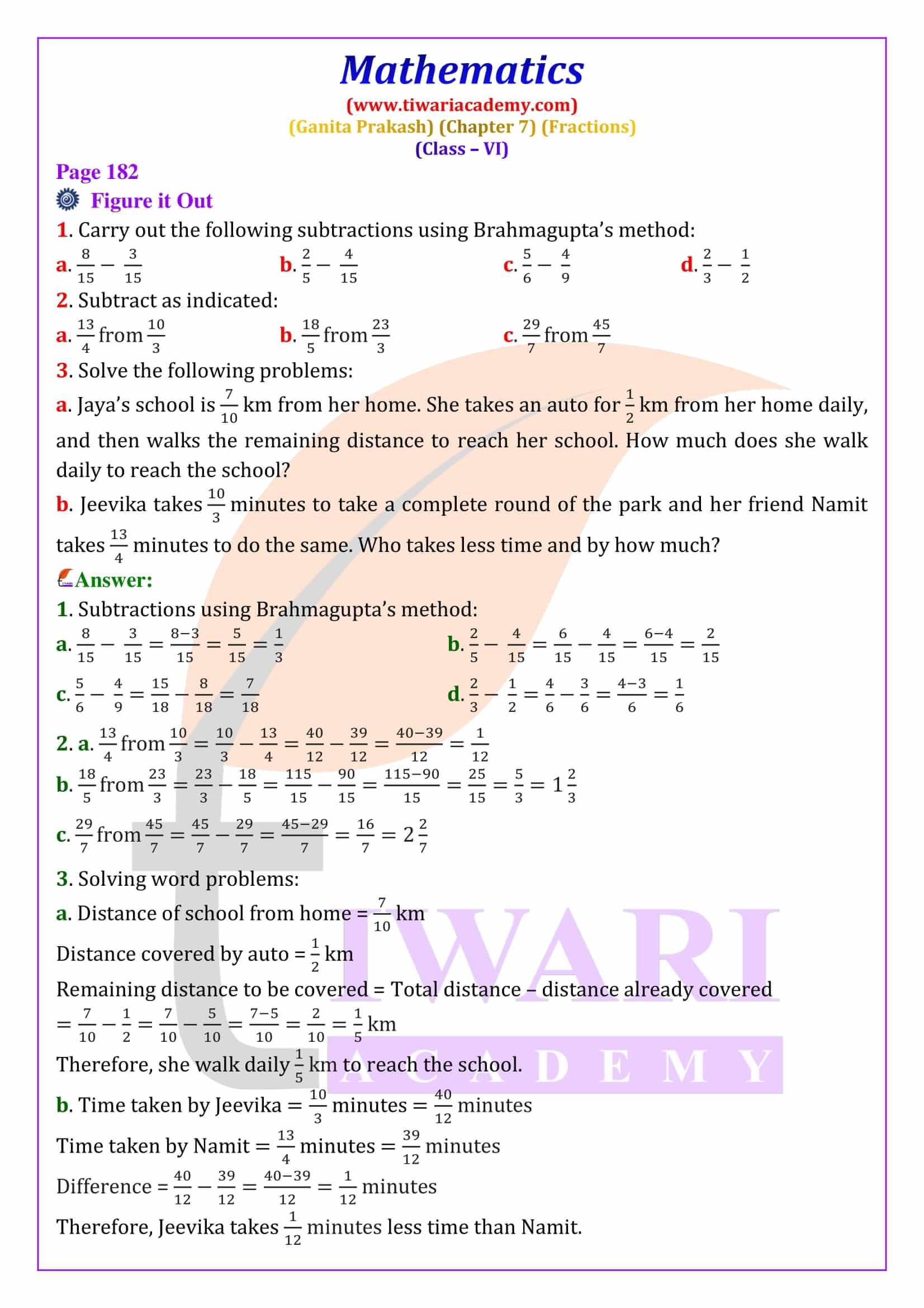 Class 6 Ganita Prakash Chapter 7 Answers Guide