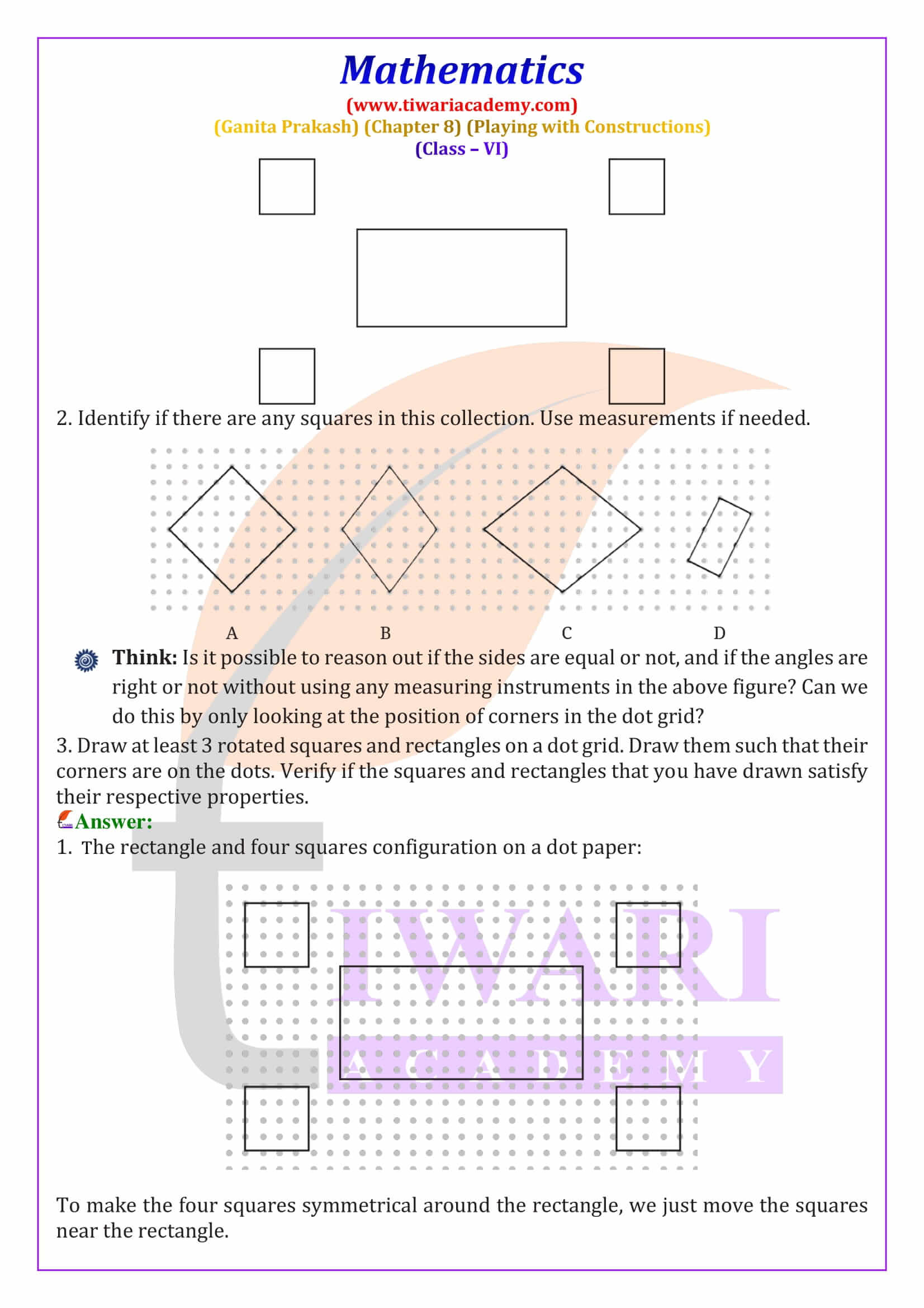 Class 6 Maths Ganita Prakash Chapter 8 Exercises