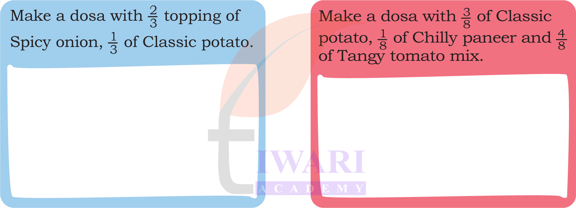 Visual fractions explanation Class 4