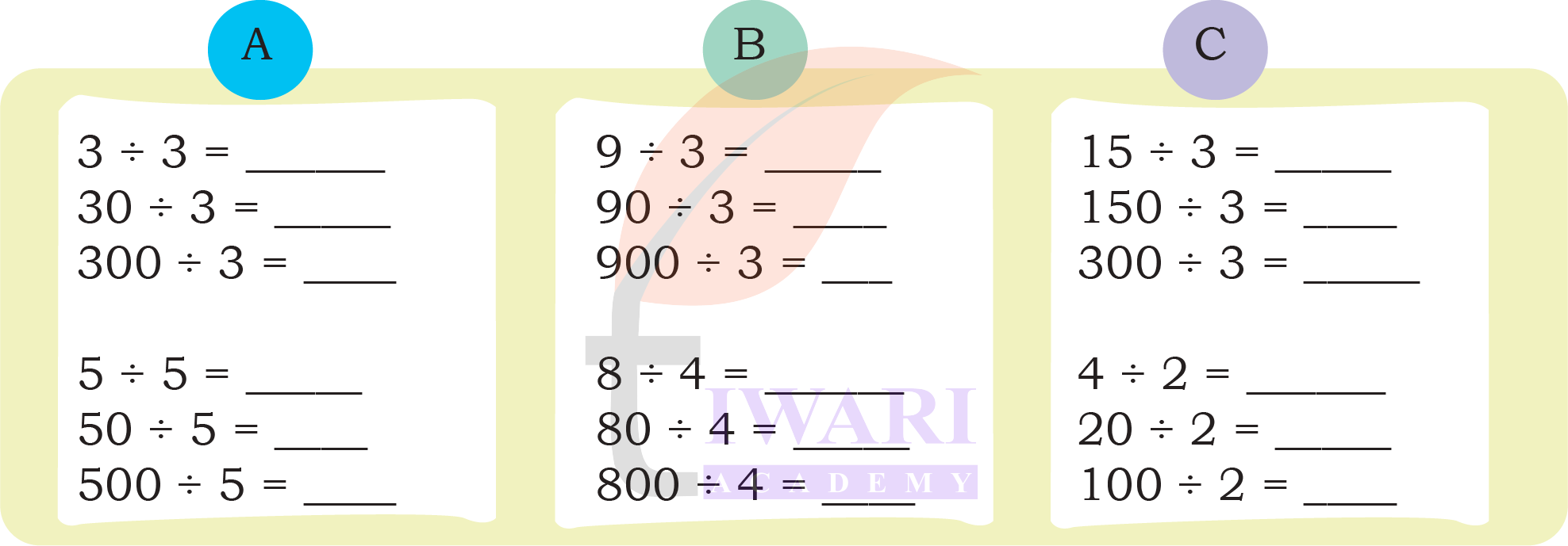 Stepwise division method Class 4 Maths Mela Chapter 9