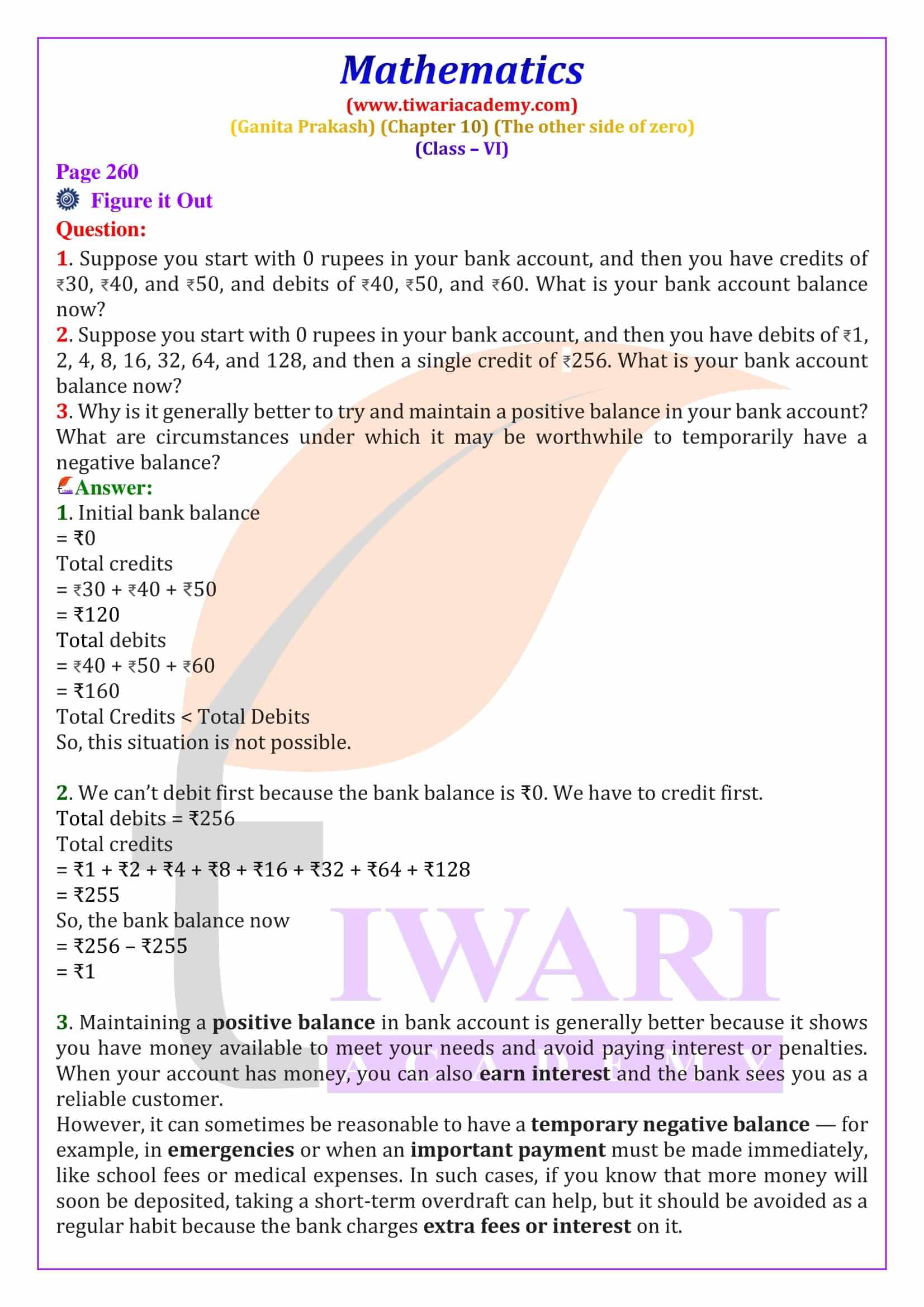 Meaning of absolute value in Class 6 Maths Integers chapter
