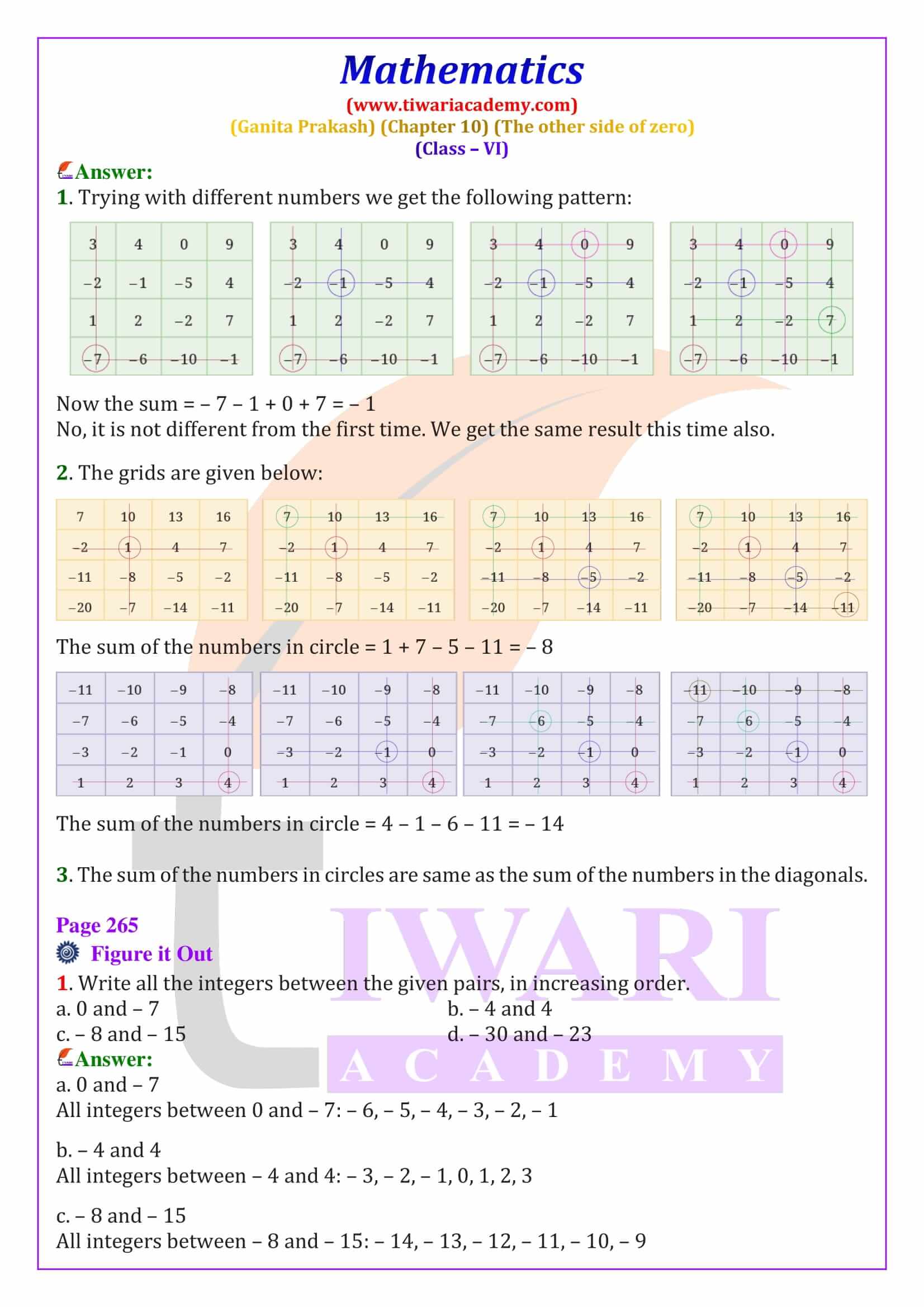 Practice question on ordering of integers Ganita Prakash