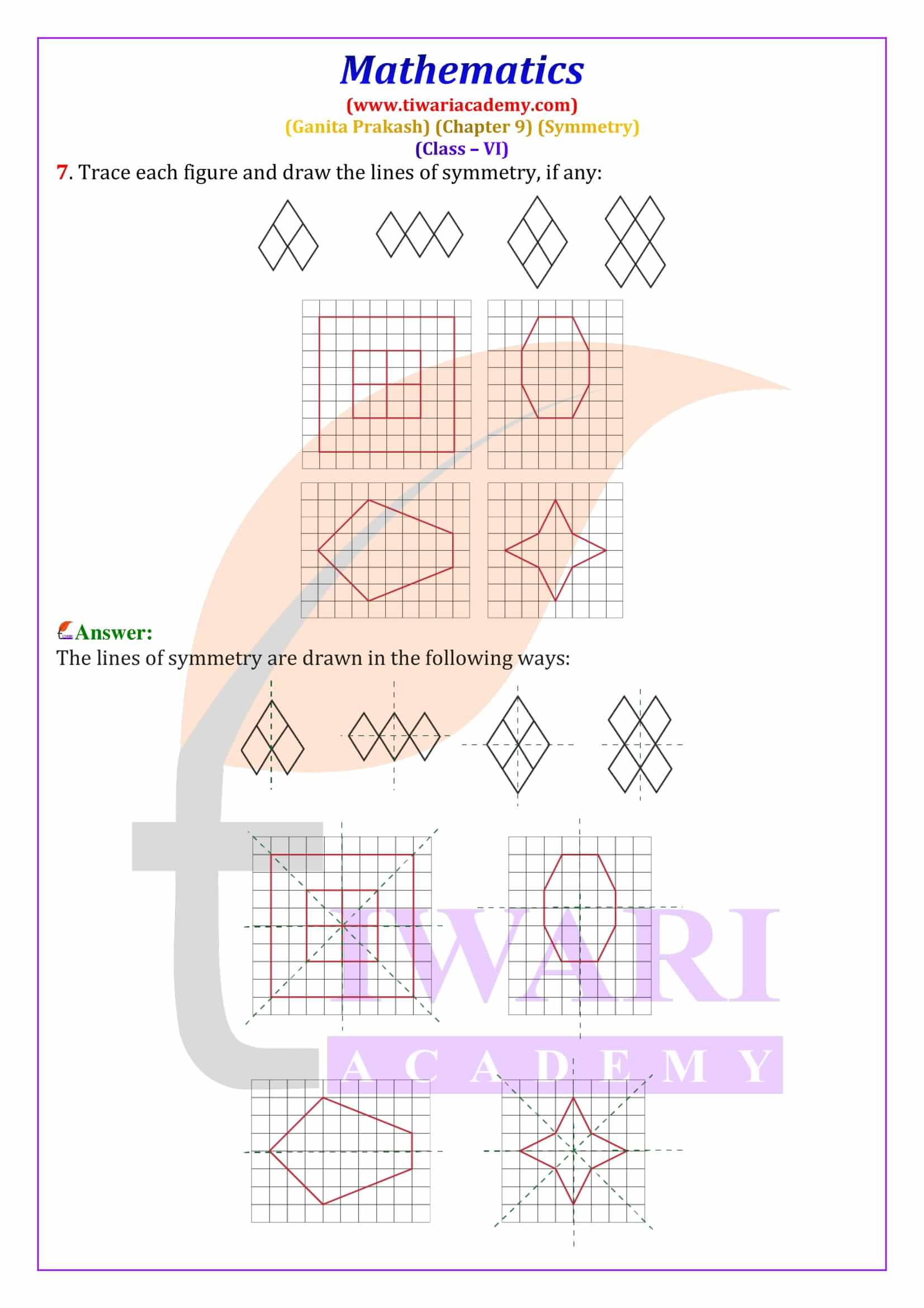 Paper folding activity to find line of symmetry Class 6
