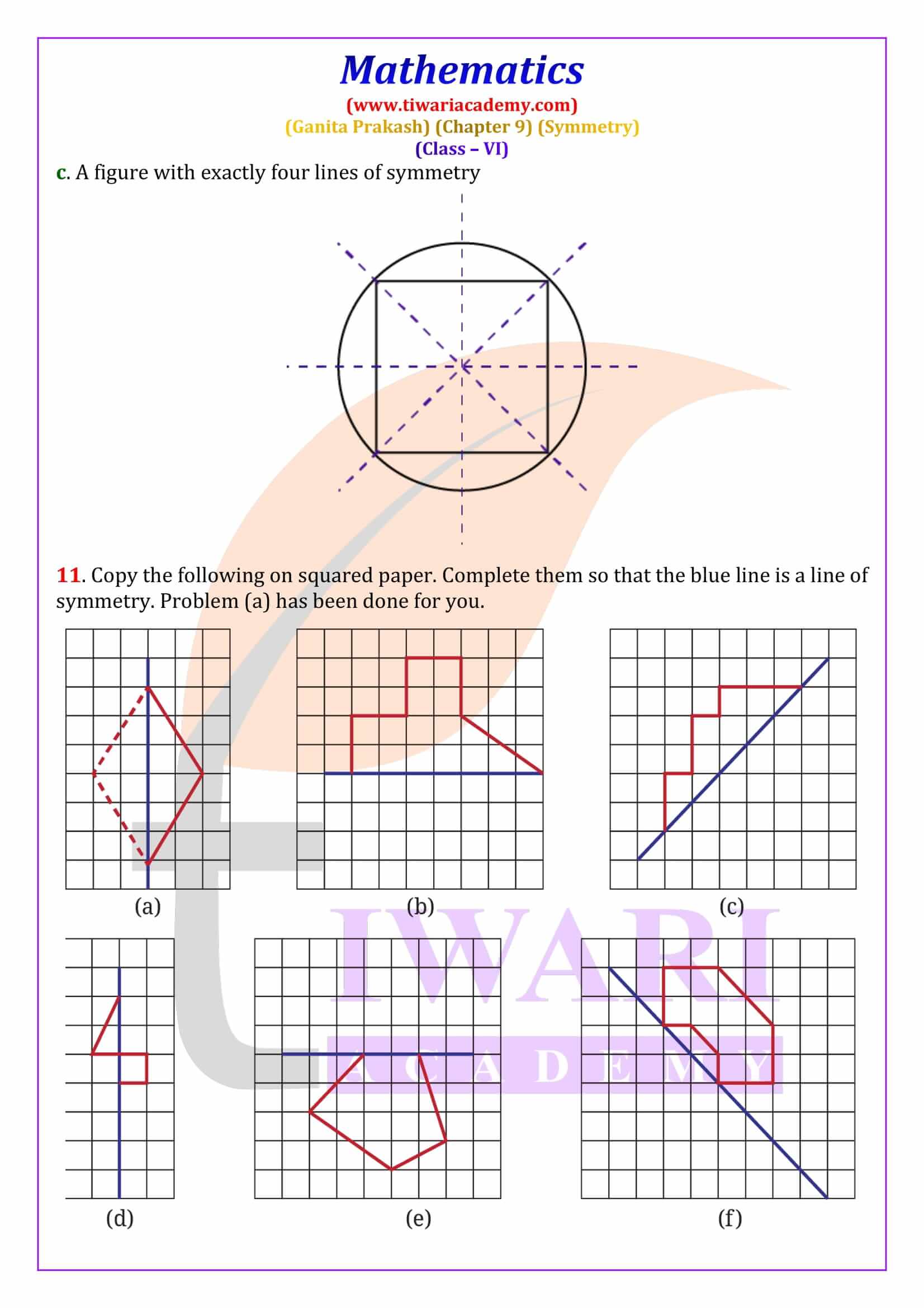 Punching holes activity symmetry solution Class 6 Maths