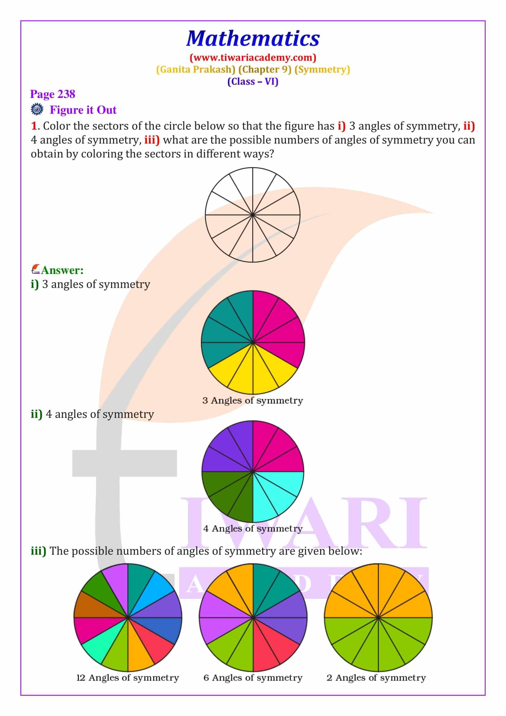 Radial arms figure with rotational symmetry explanation