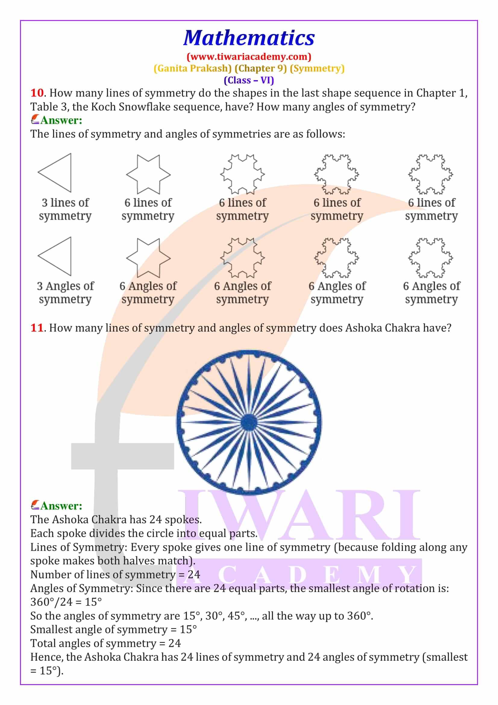 Circle showing infinite lines and angles of symmetry