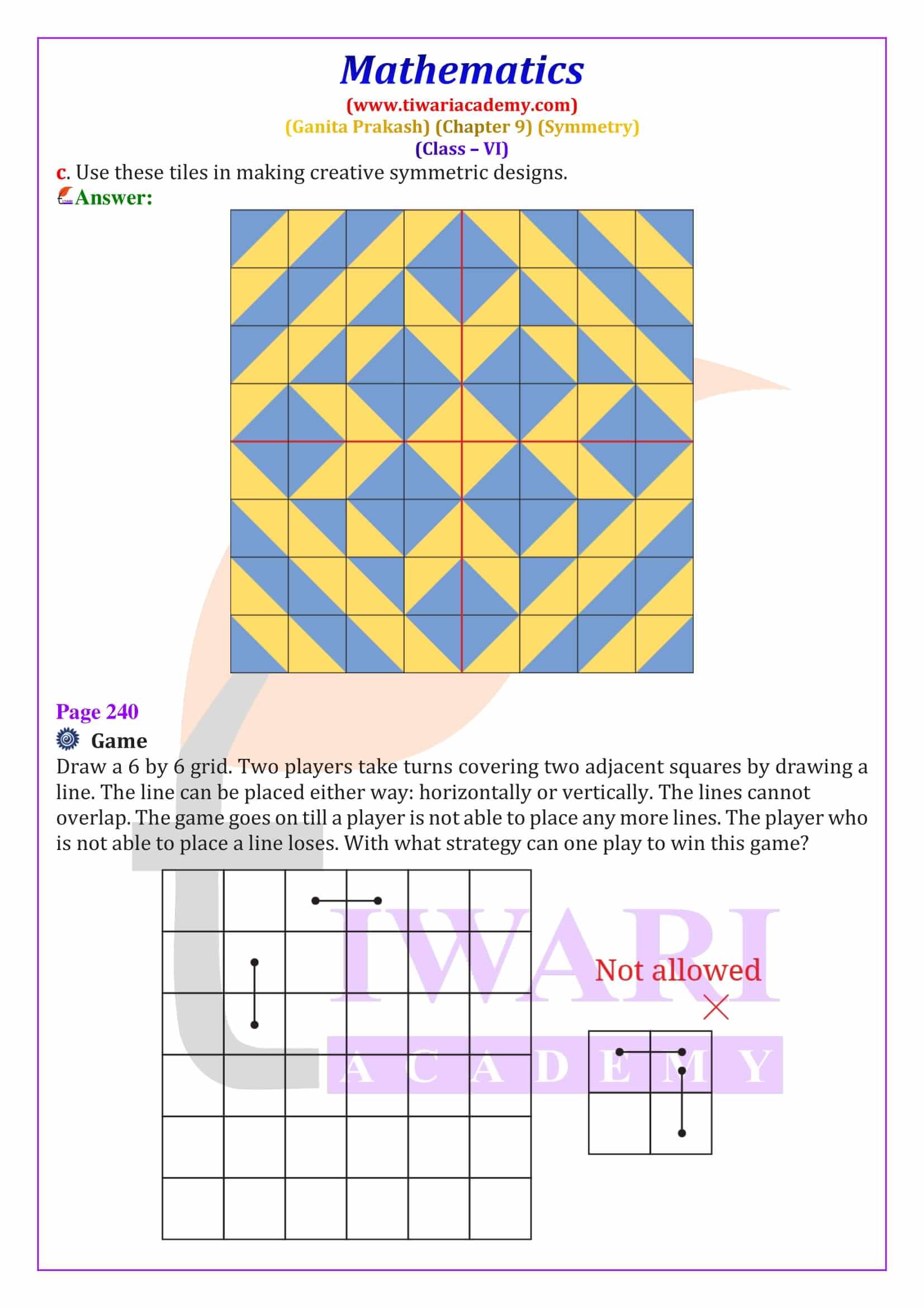 Exam-oriented symmetry solution with labelled diagram
