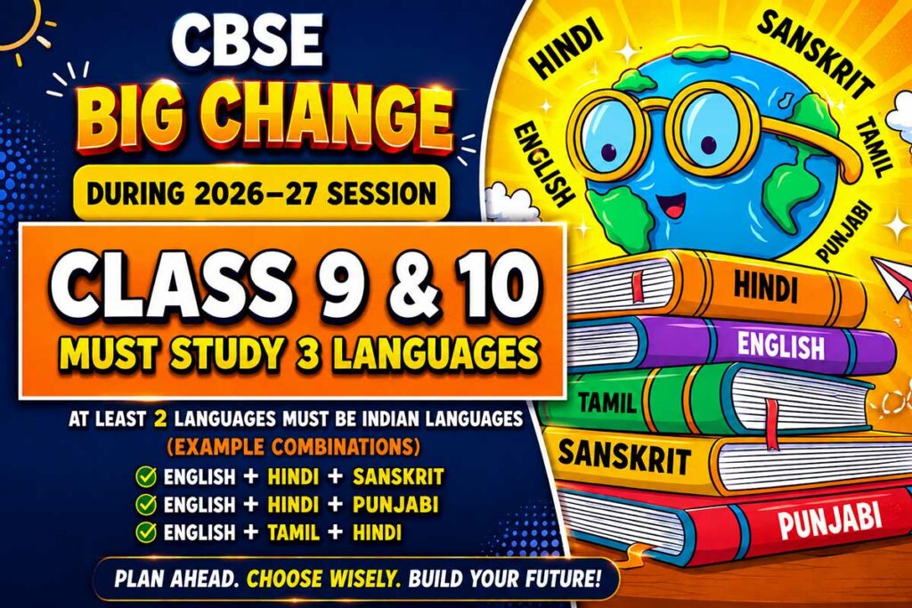 CBSE 3-Language Formula 2026: Hindi, Sanskrit & English (Class 9 & 10)