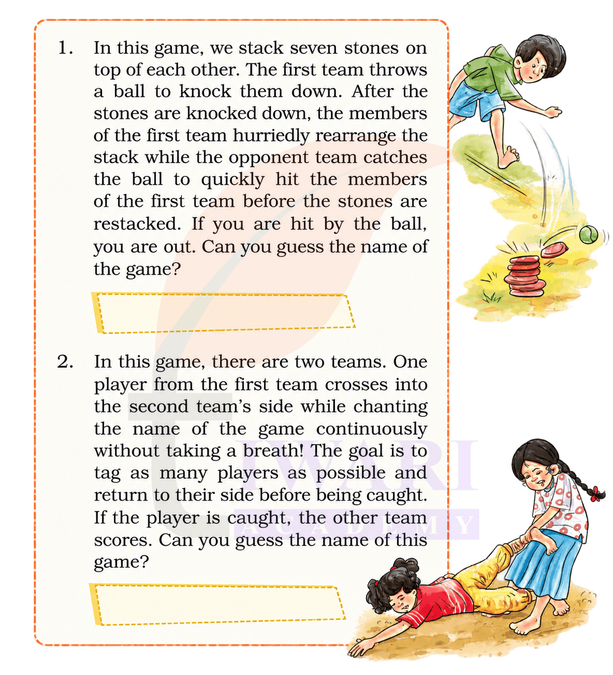 Class 4 English Santoor Chapter 9 Page 98 - Let us Listen - 1 and 2