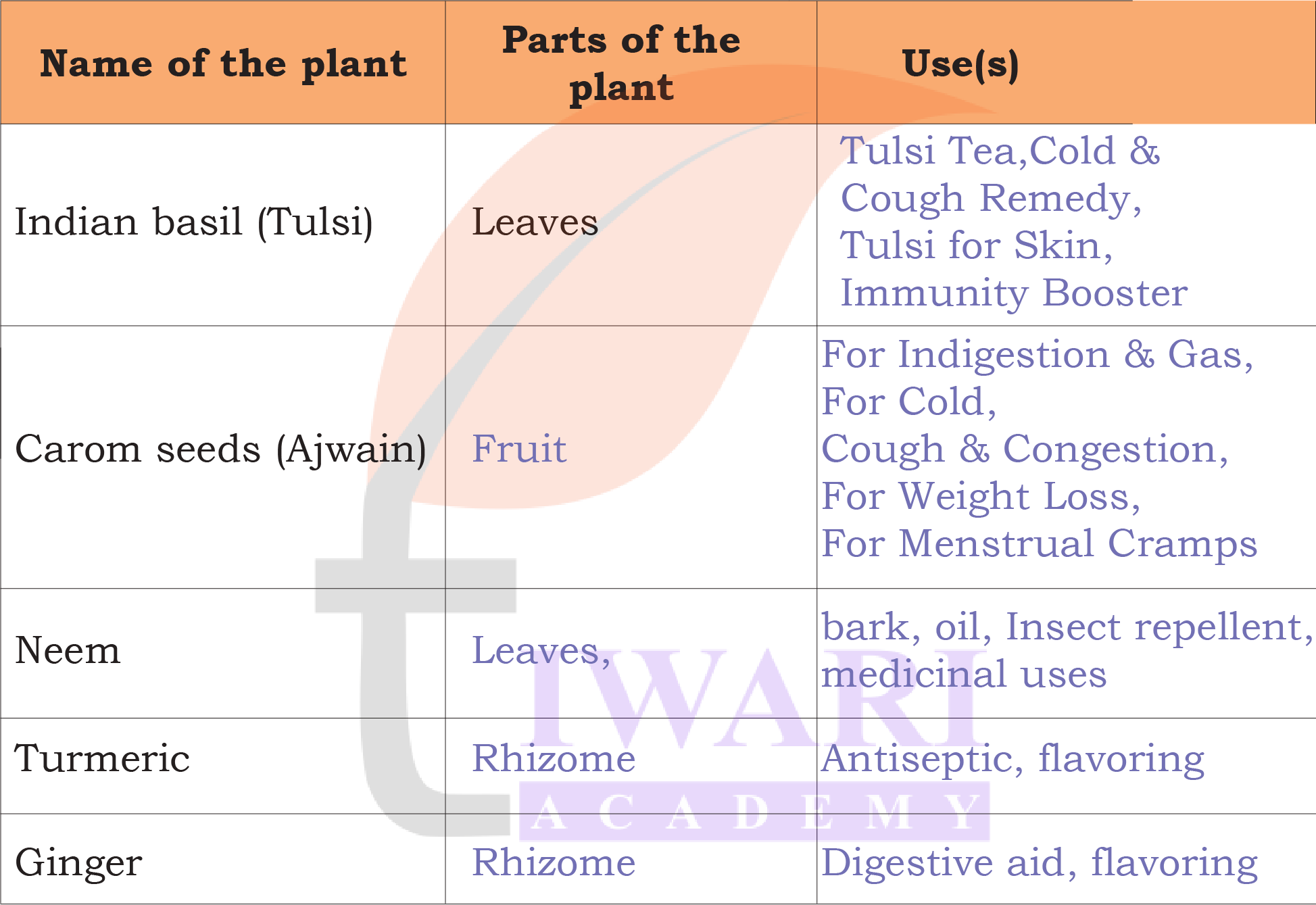 Class 4 EVS Our Wondrous World Chapter 4 Page 63 - Activity 5 - Answer