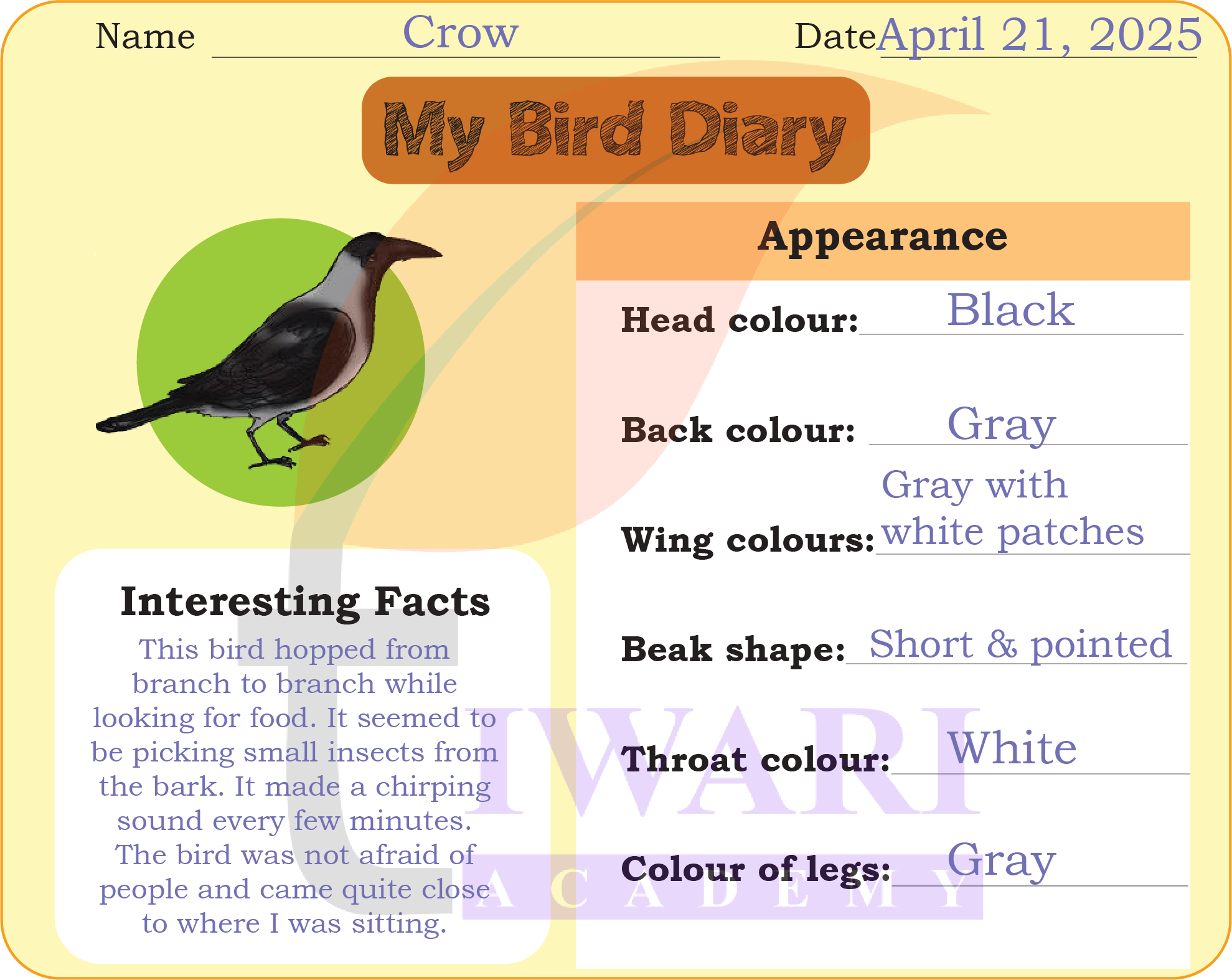 Class 4 EVS Chapter 3 Page 47 - Activity 4 - Answer