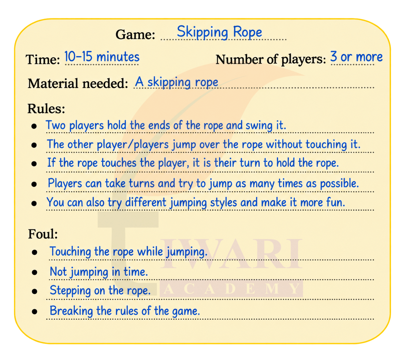 Class 4 English Santoor Chapter 9 Page 101 - Let us Write - Answer