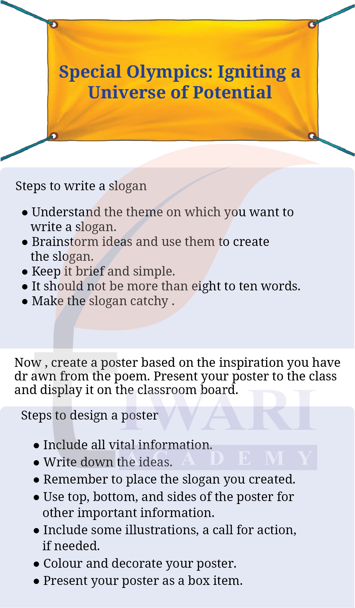 Class 9 English Poem 5 Page 165 - Writing Task