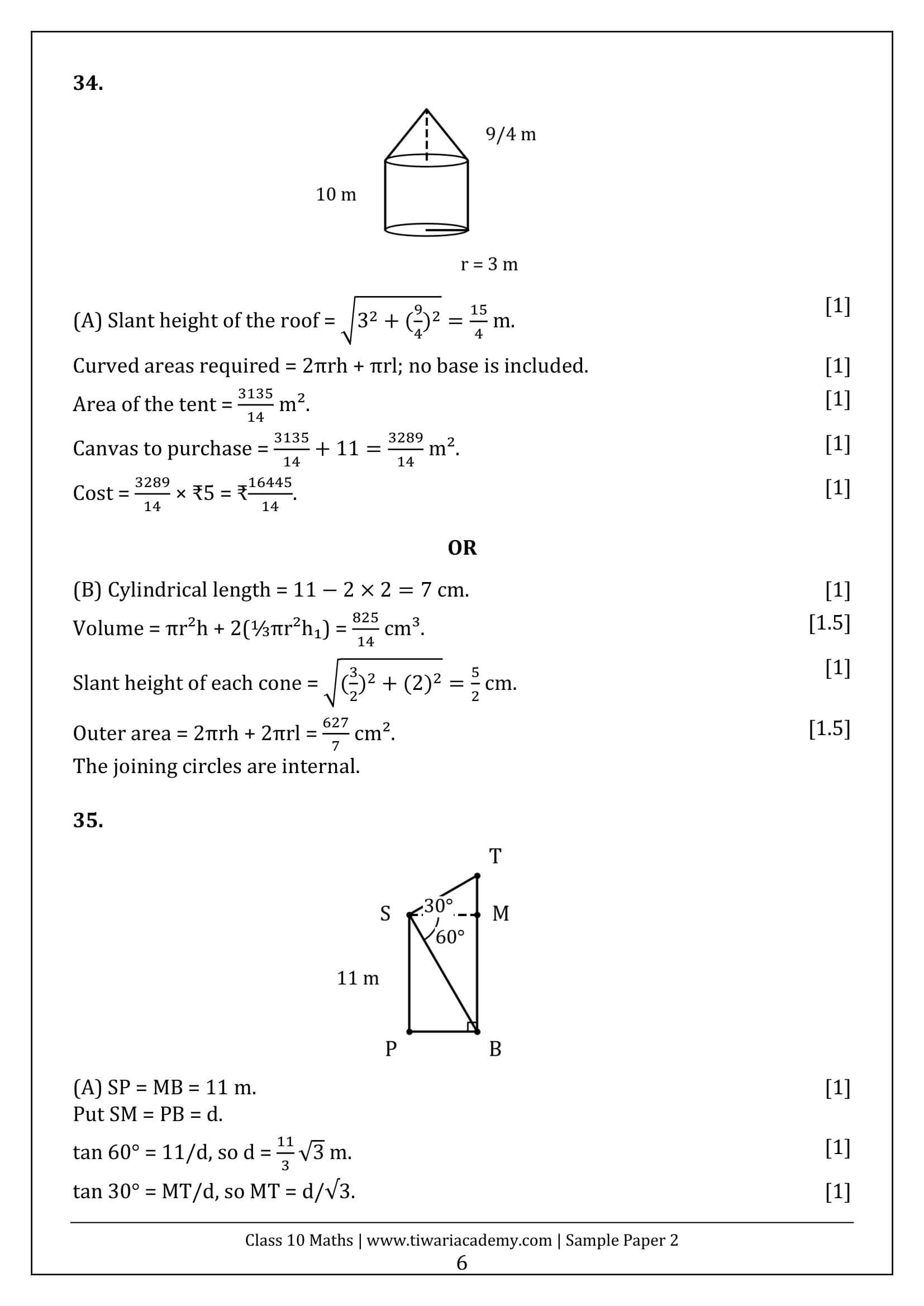 Class 10 Maths Sample Paper 2 Answers Page 6