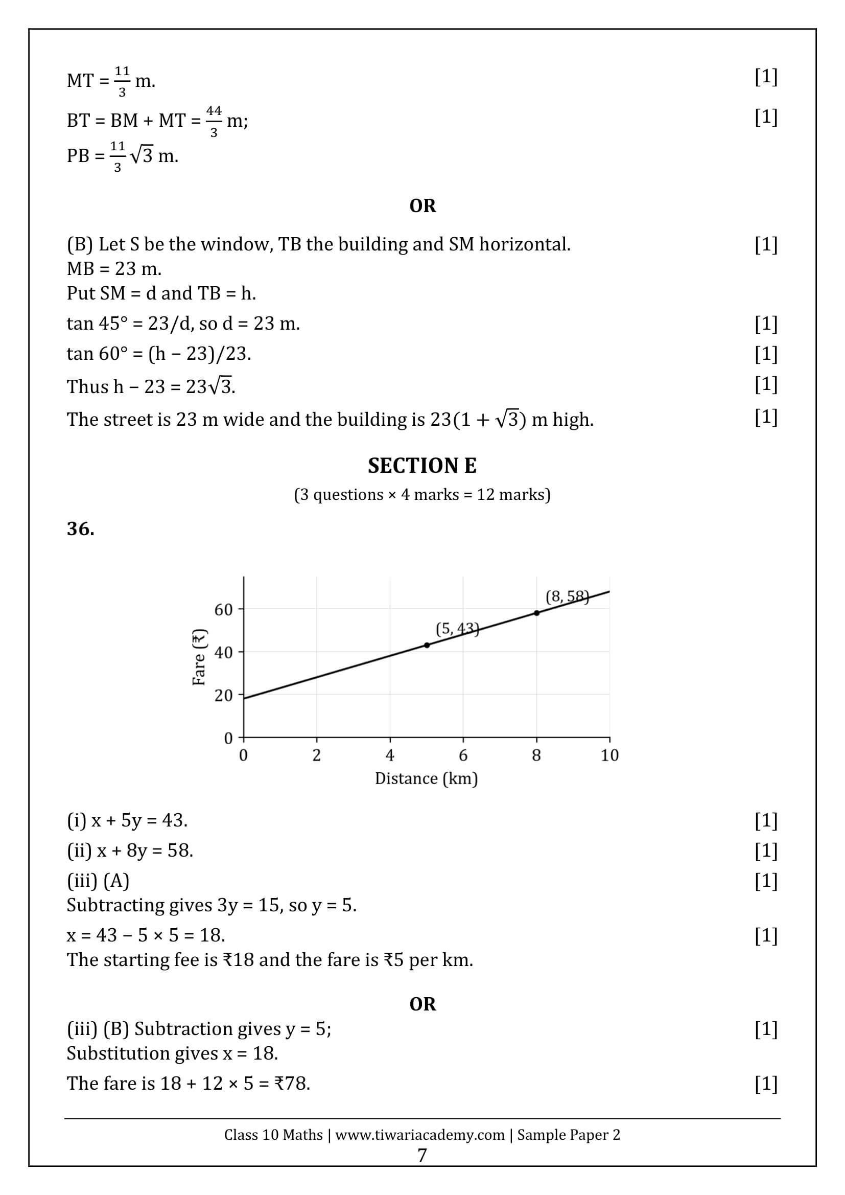 Class 10 Maths Sample Paper 2 Answers Page 7