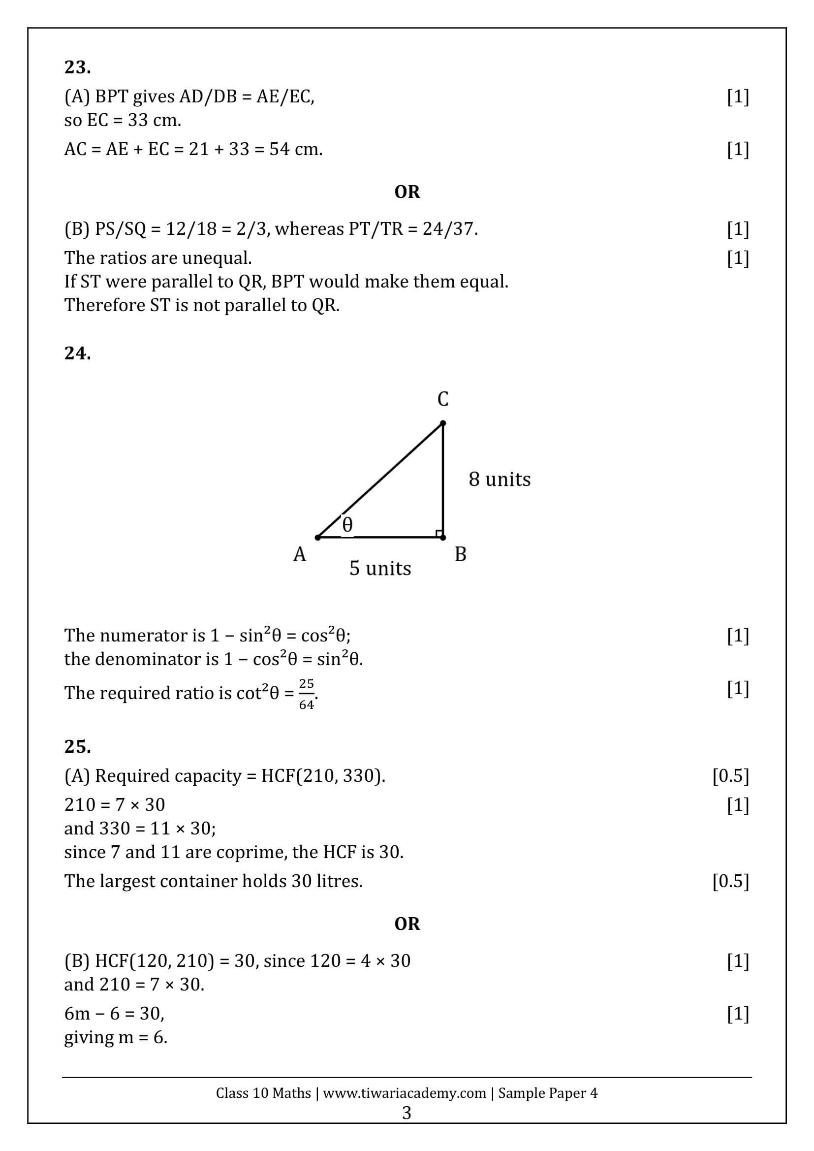 Class 10 Maths Sample Paper 4 Answers Page 3